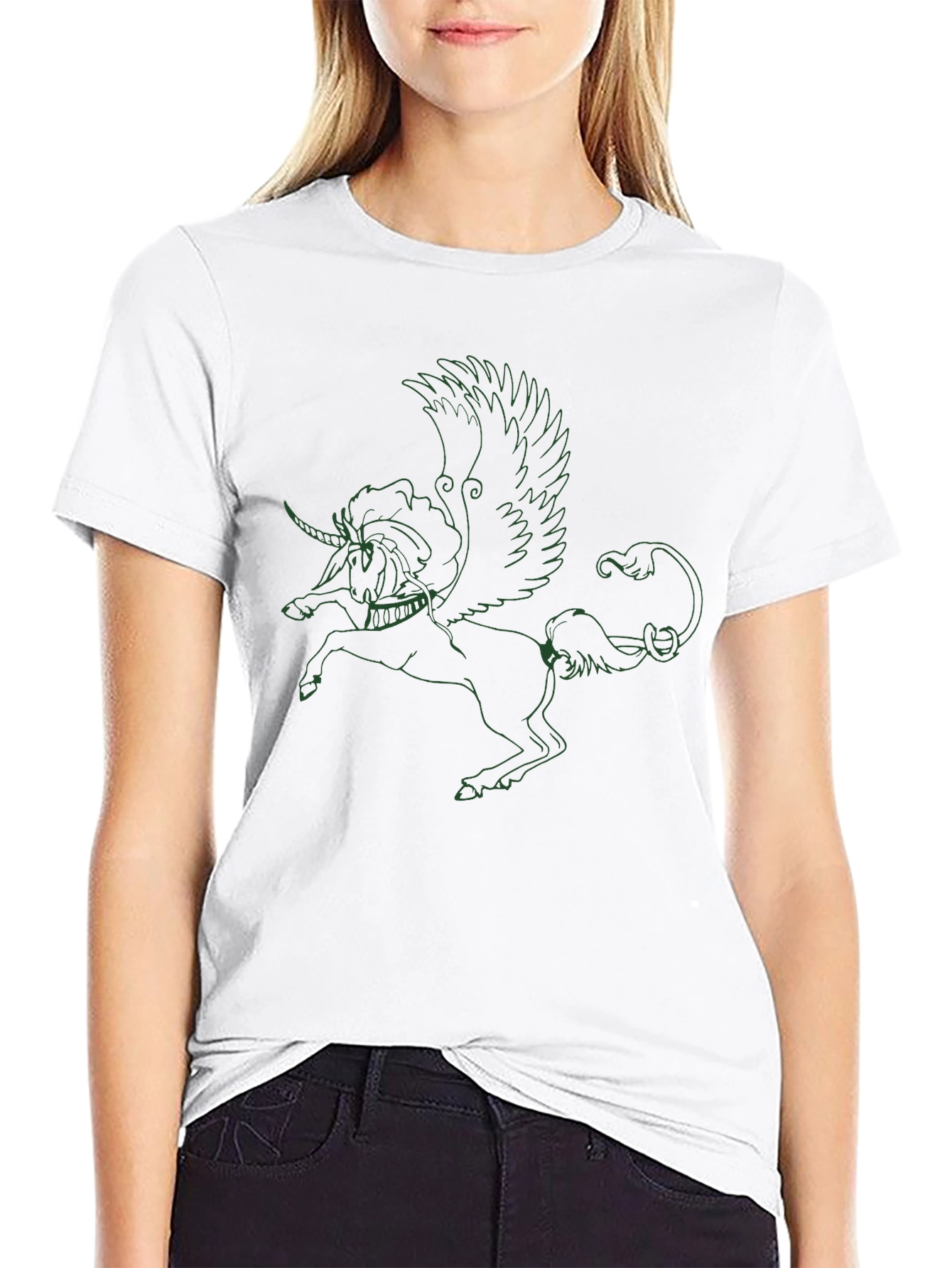Unicorn Pegasus Graphic Black T-Shirt