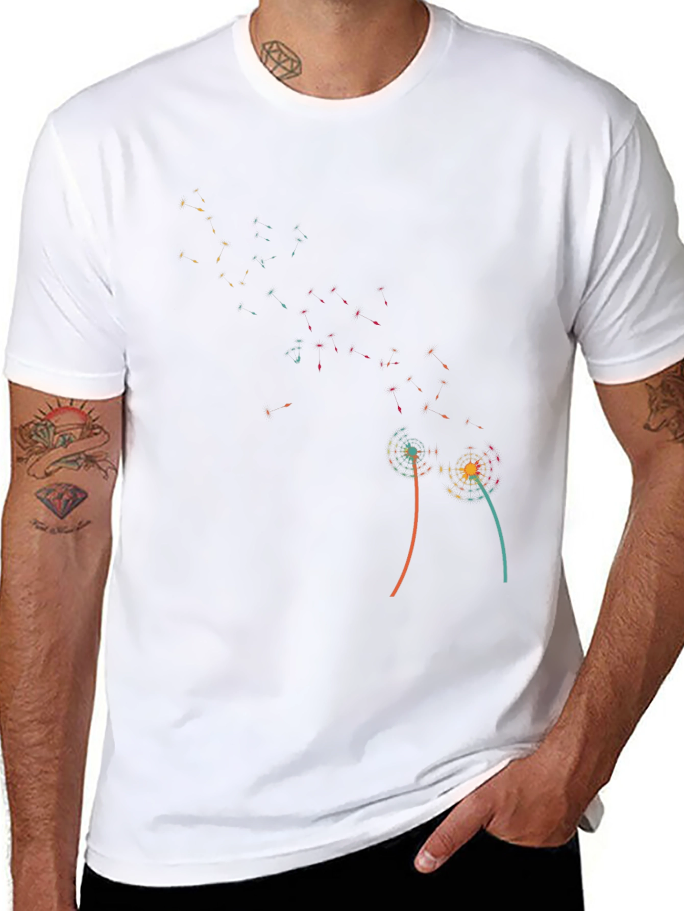 Dandelion Wishes Graphic Black Tee