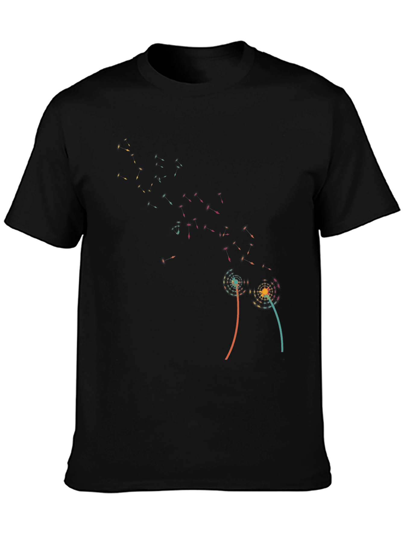 Dandelion Wishes Graphic Black Tee