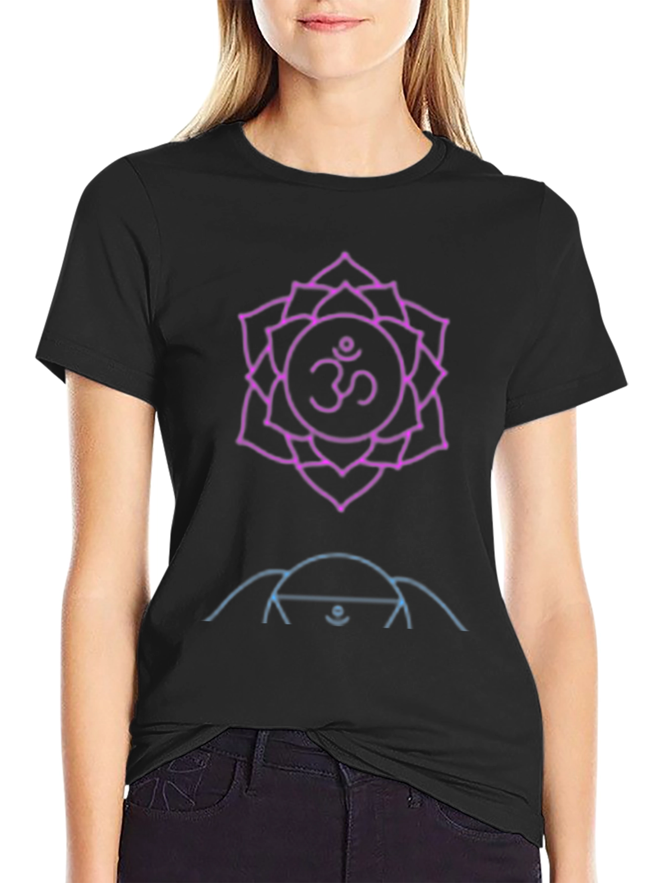 Om Symbol Lotus Graphic Tee - Yoga Inspired T-Shirt