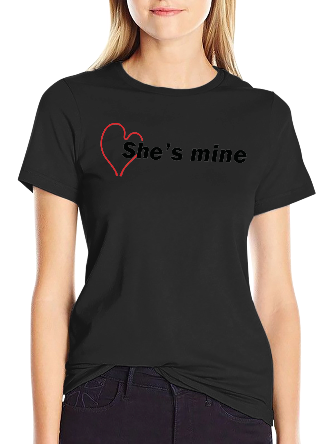 Shes Mine Graphic Tee - Trendy Couple Shirt