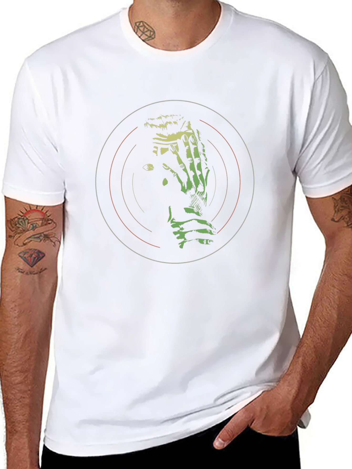 Abstract Graphic Tee - Black Cotton Blend