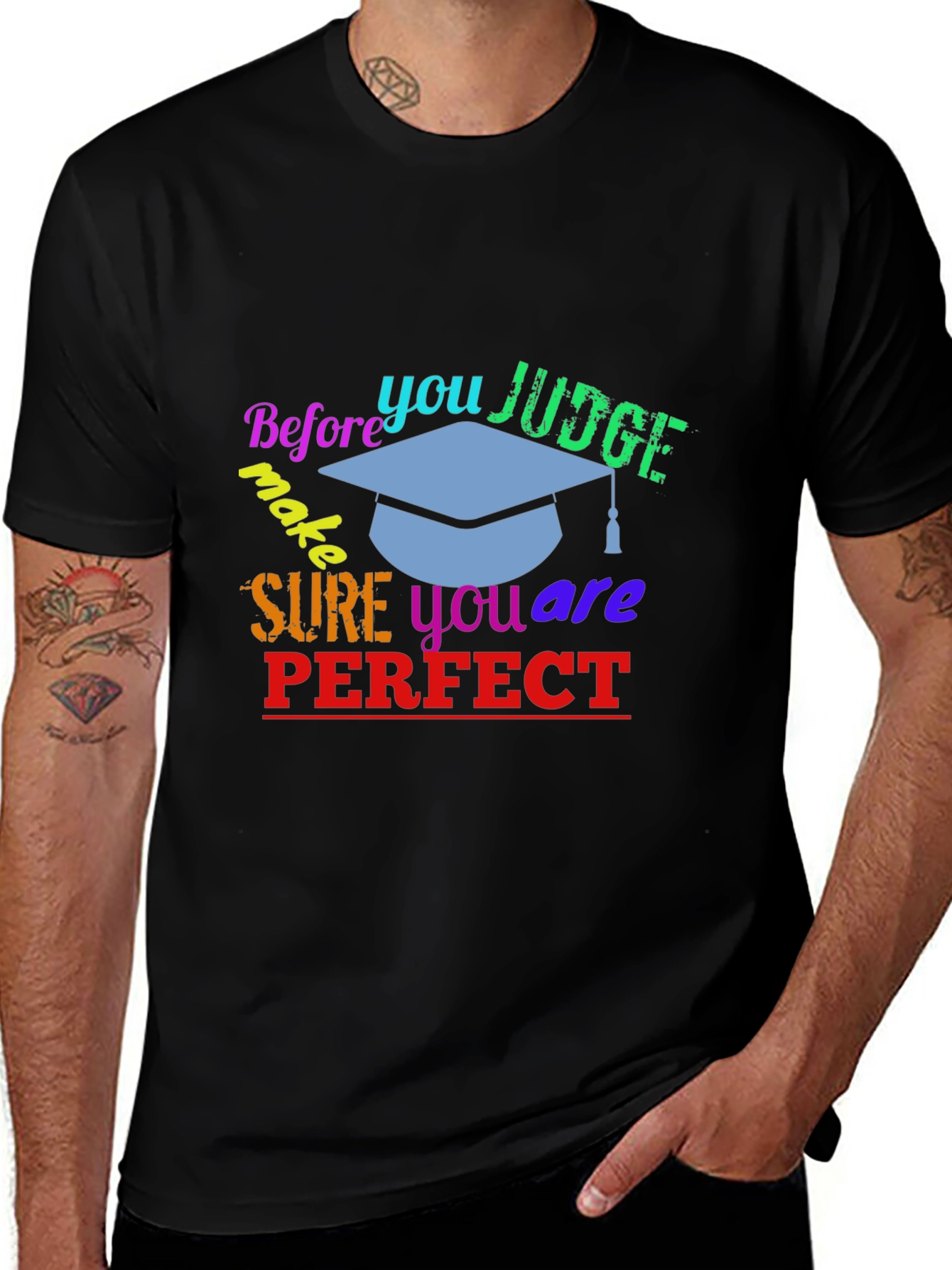Judge Less Black Graphic Tee