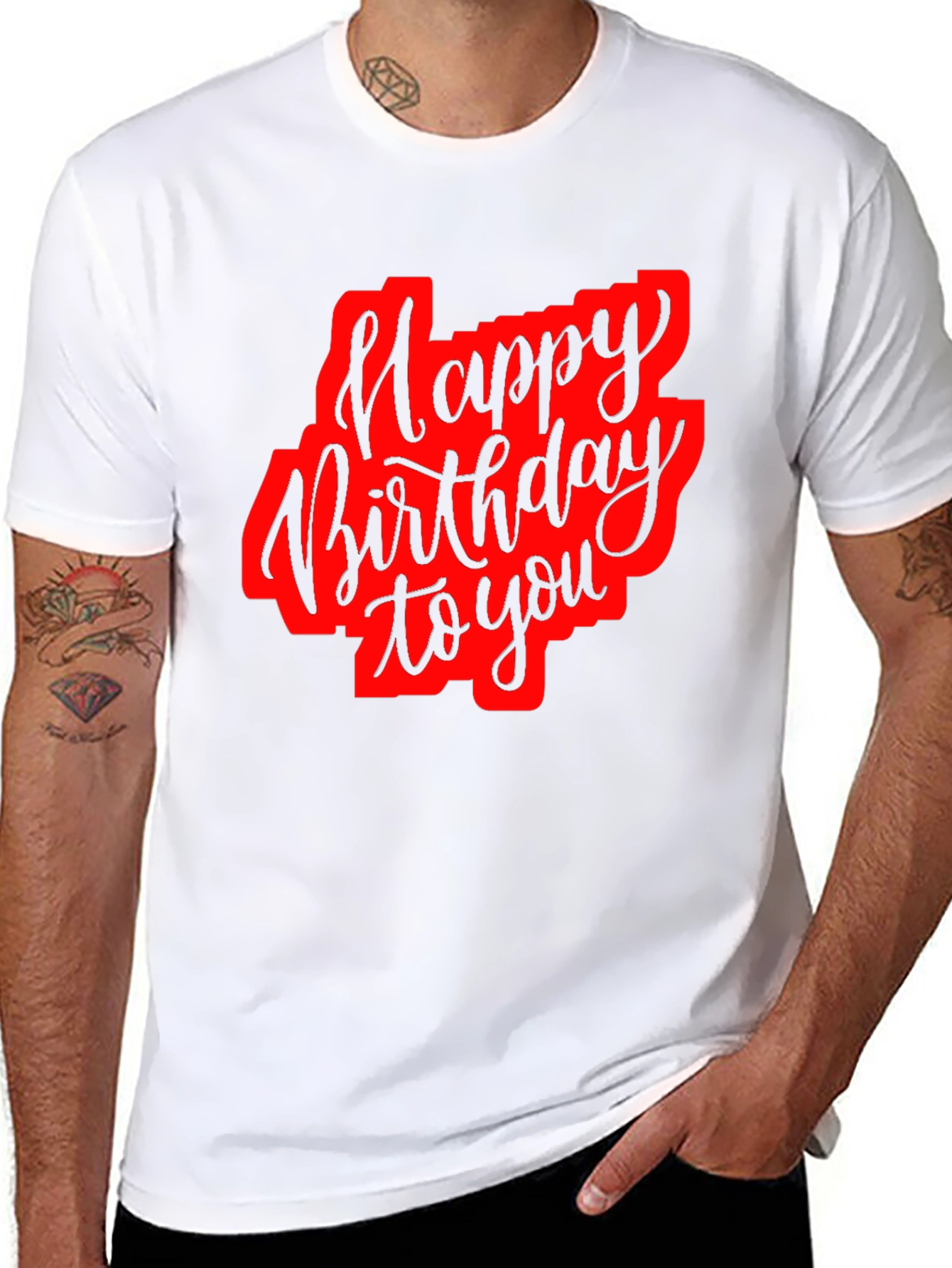 Happy Birthday Black Graphic T-Shirt