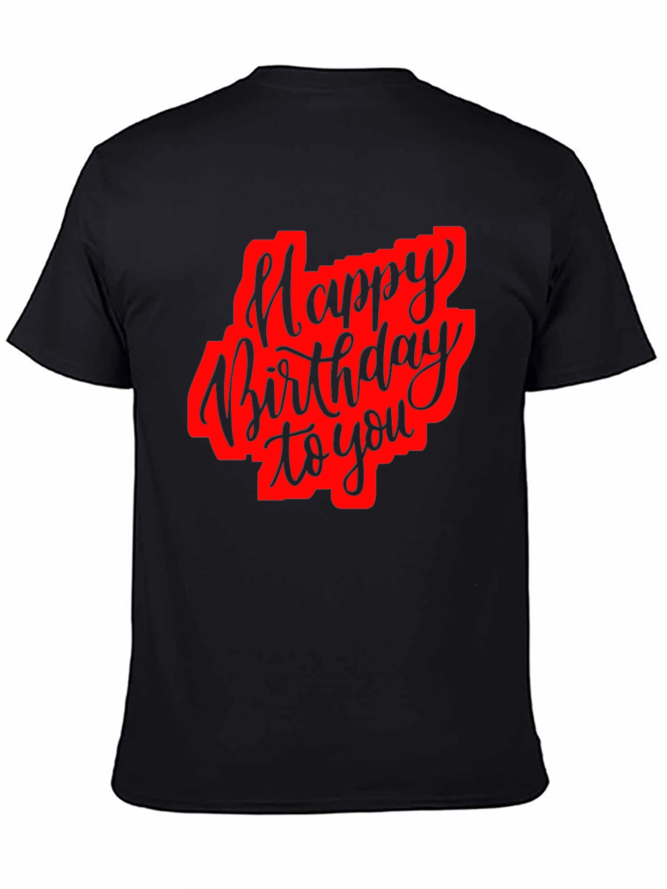 Happy Birthday Black Graphic T-Shirt