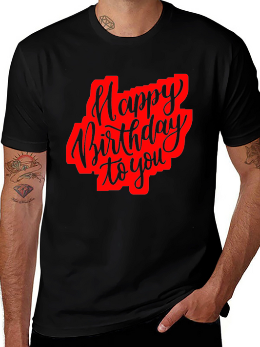 Happy Birthday Black Graphic T-Shirt