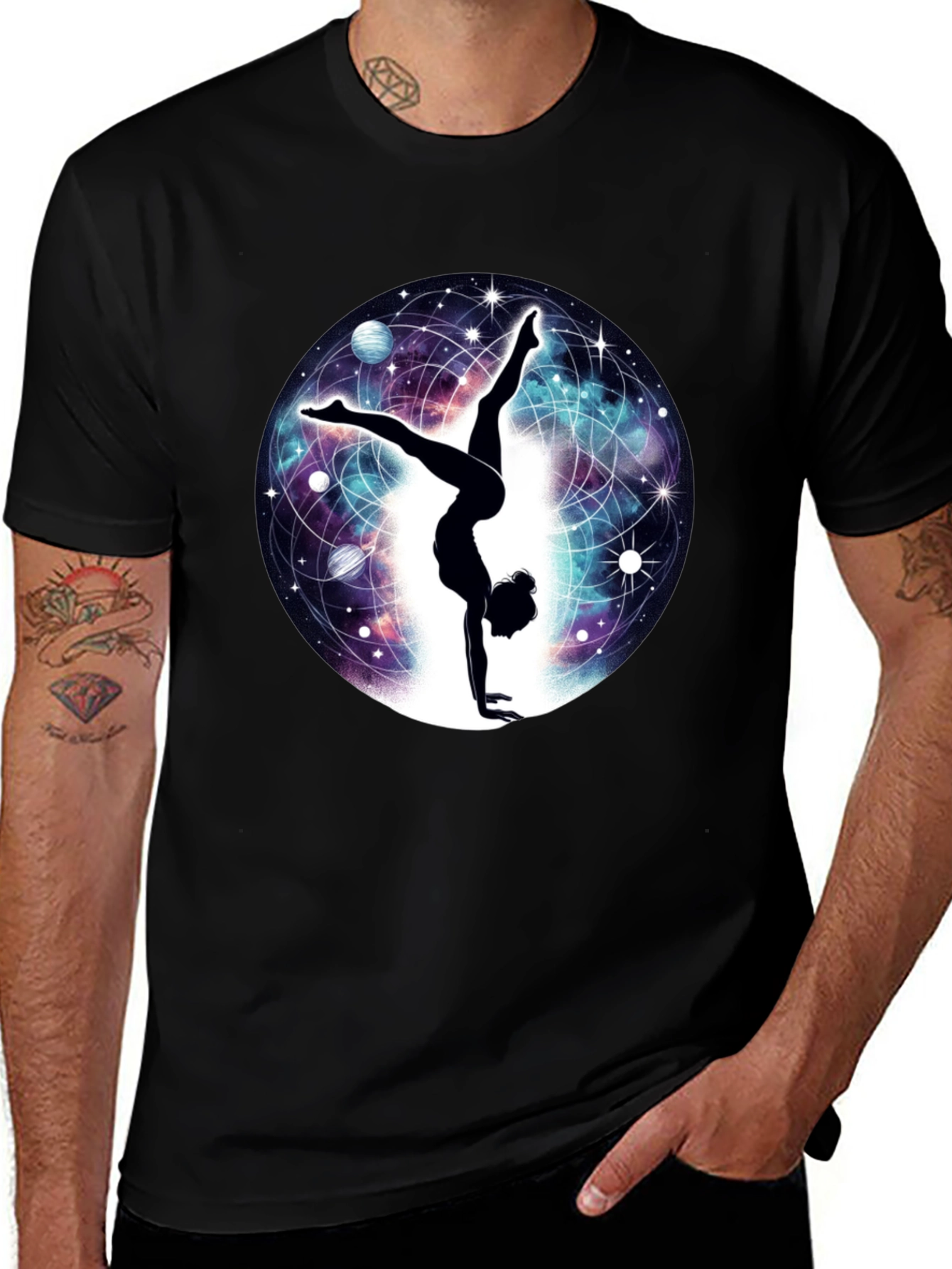 Cosmic Handstand T-Shirt - Yoga & Space