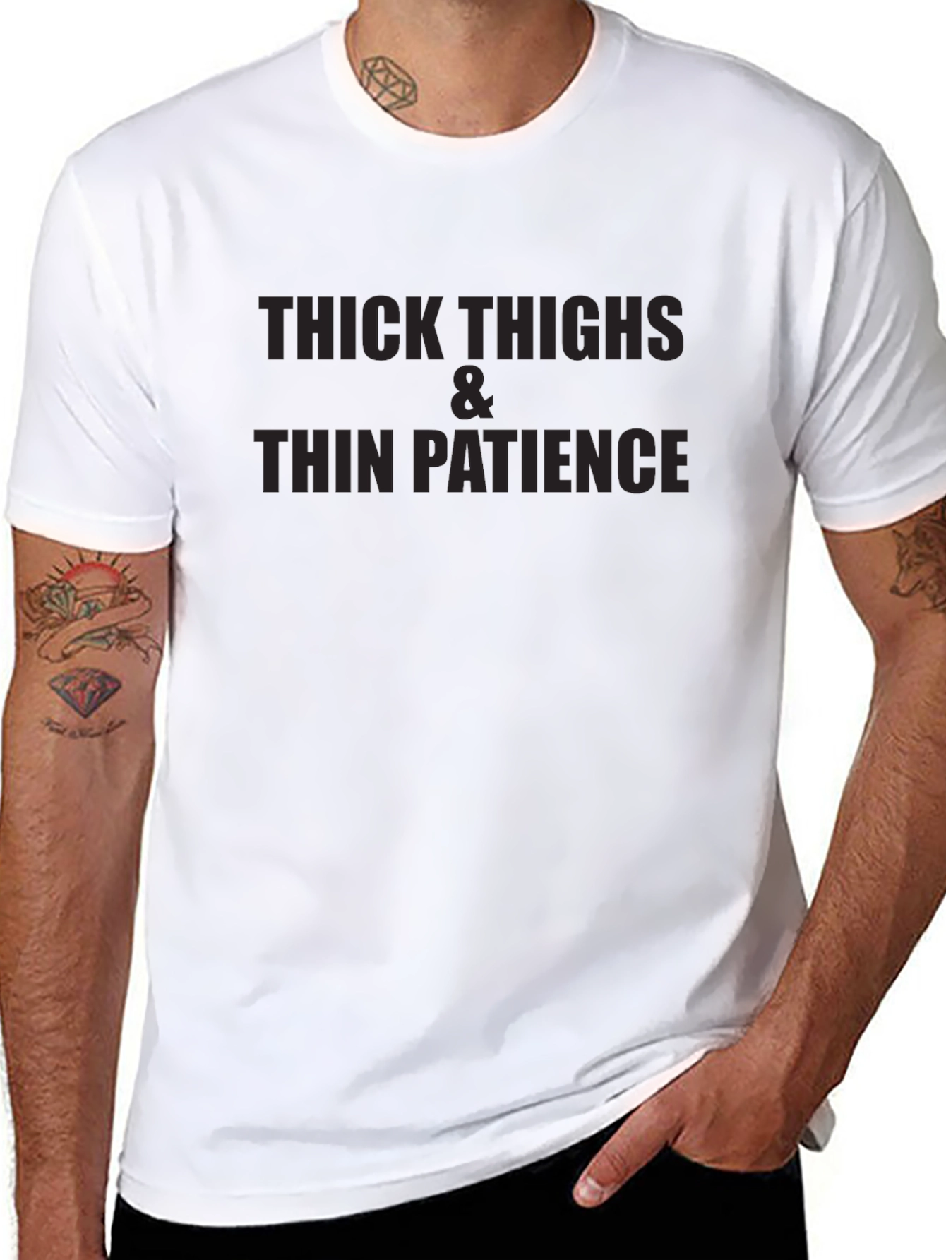 Thick Thighs Thin Patience Graphic Tee - Black T-Shirt