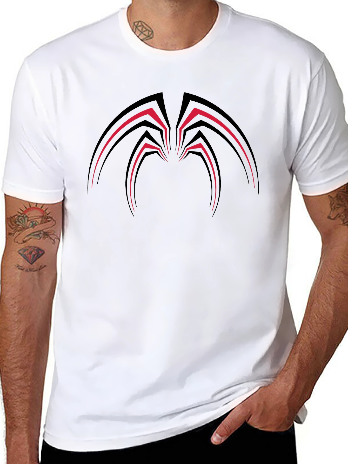 Graphic Tee: Modern Black T-Shirt with Spider Design