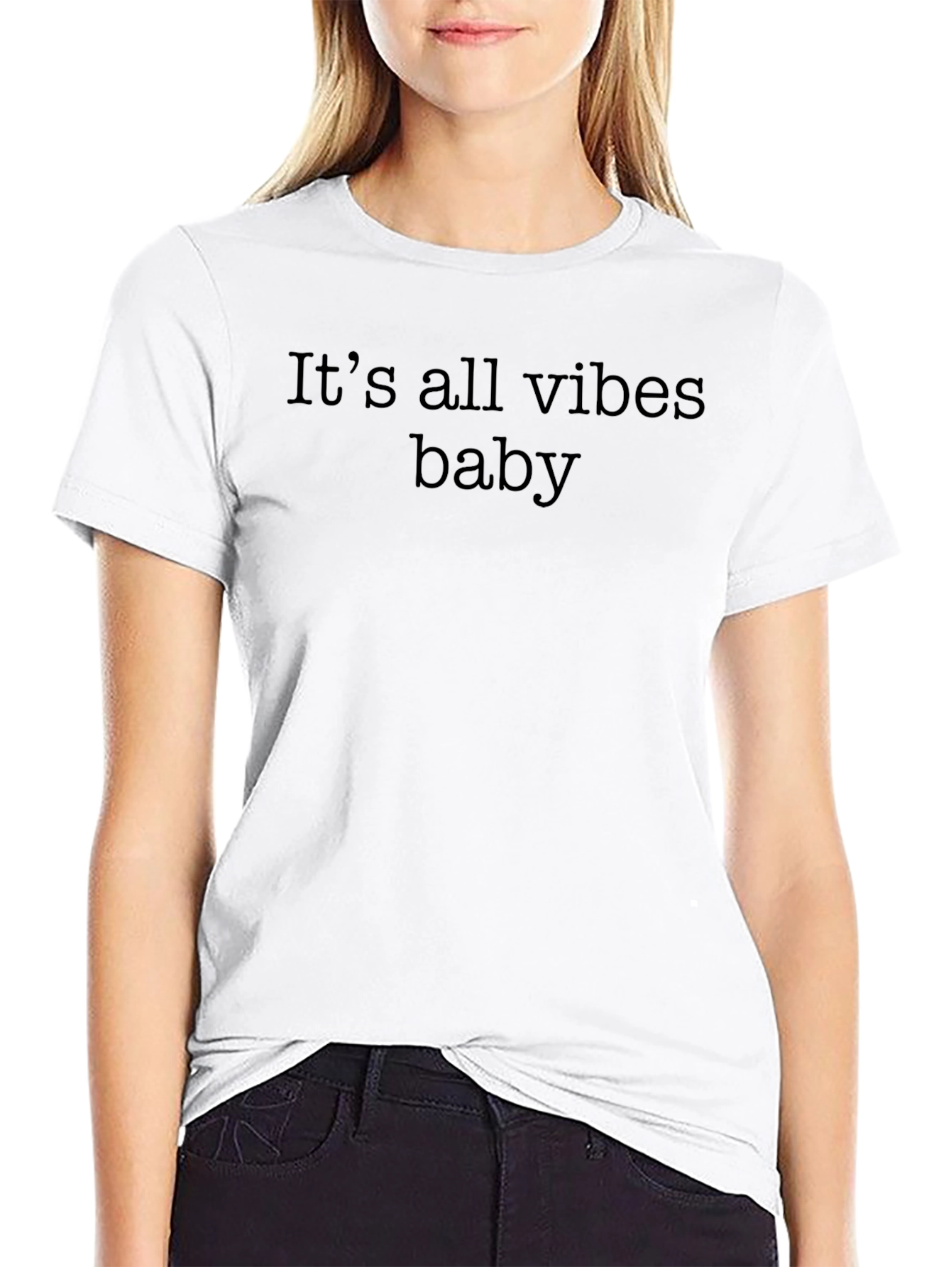 Its All Vibes Baby Black Tee