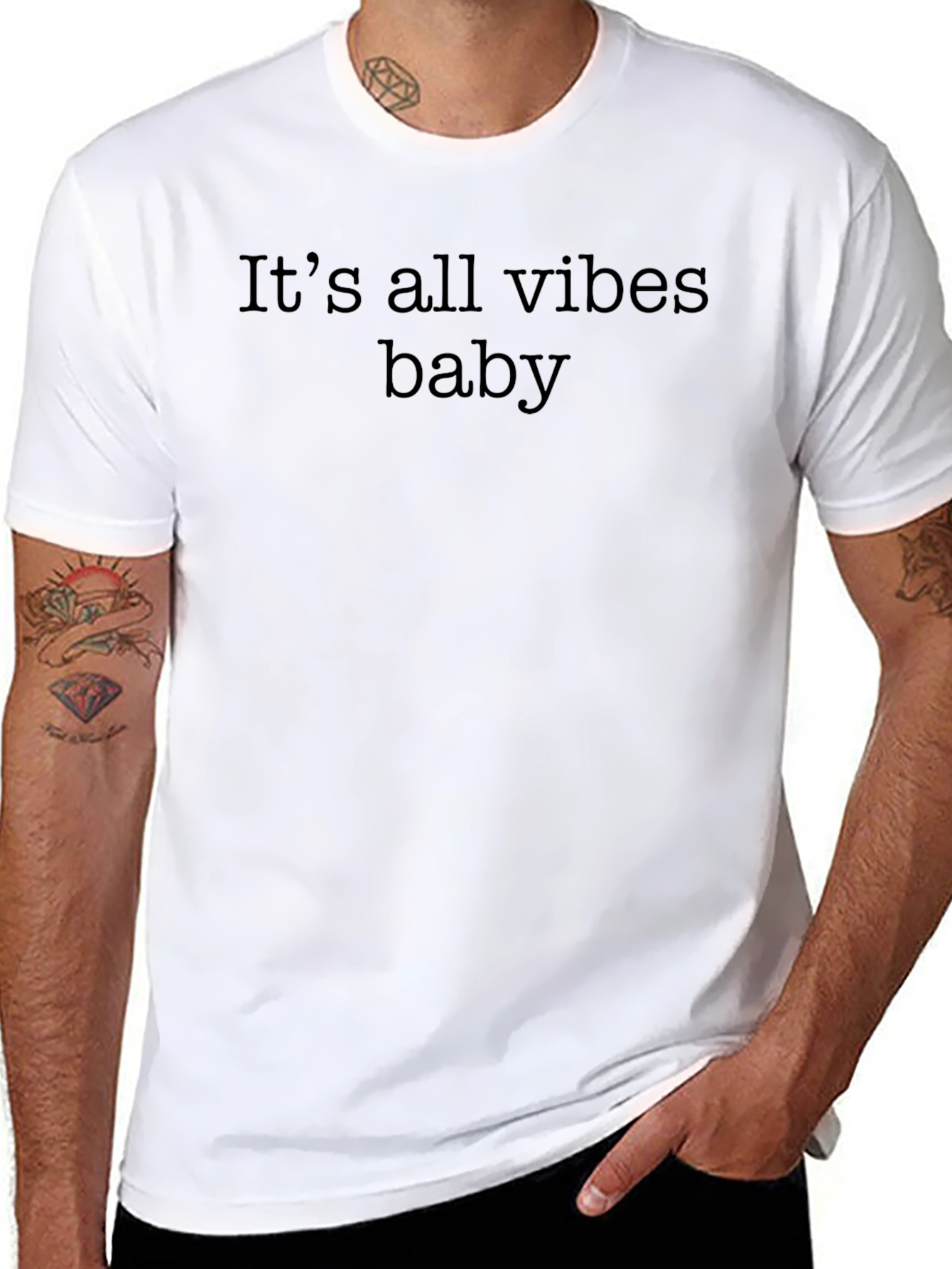 Its All Vibes Baby Black Tee
