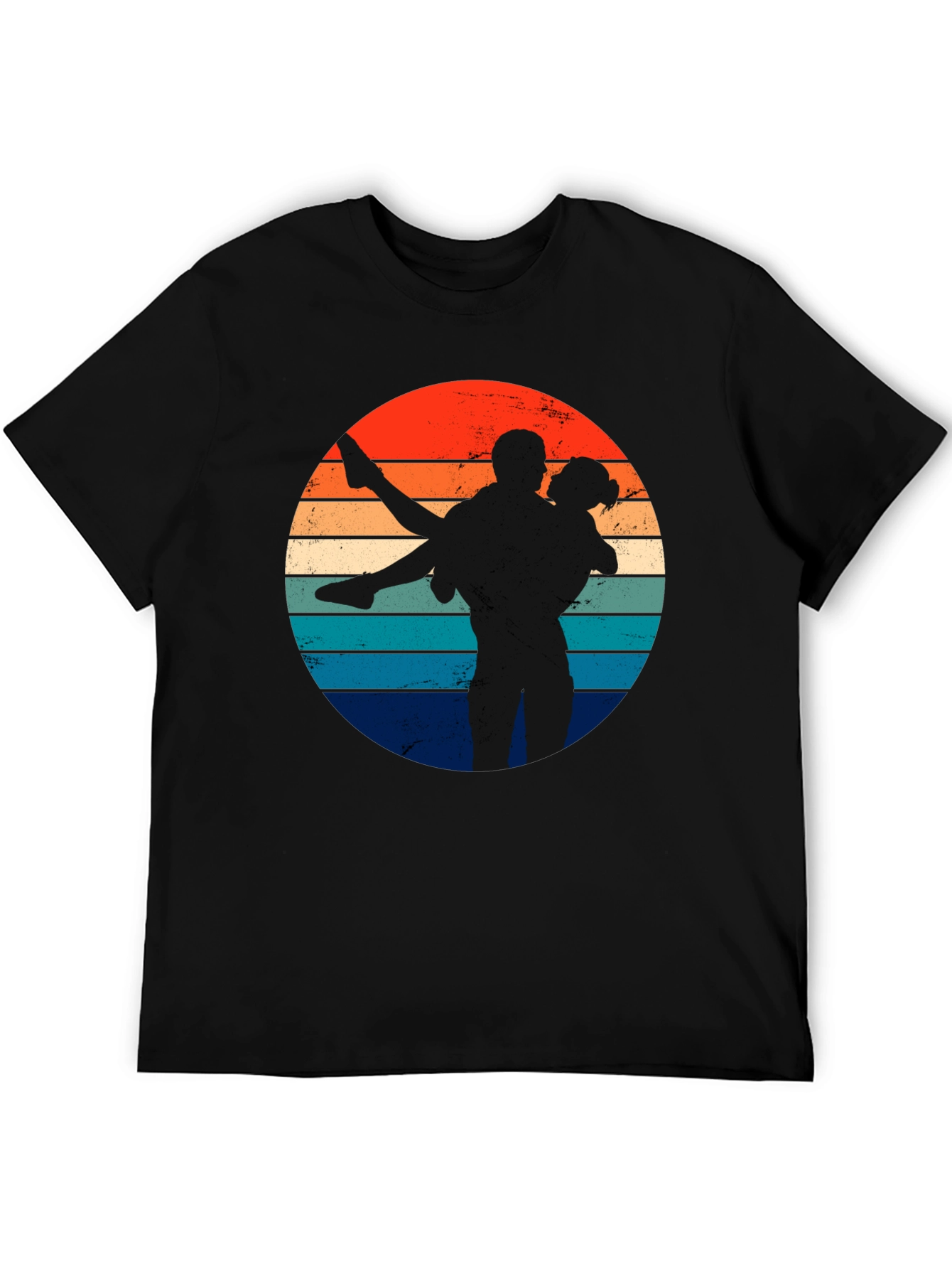 Retro Sunset Silhouette Couple T-Shirt