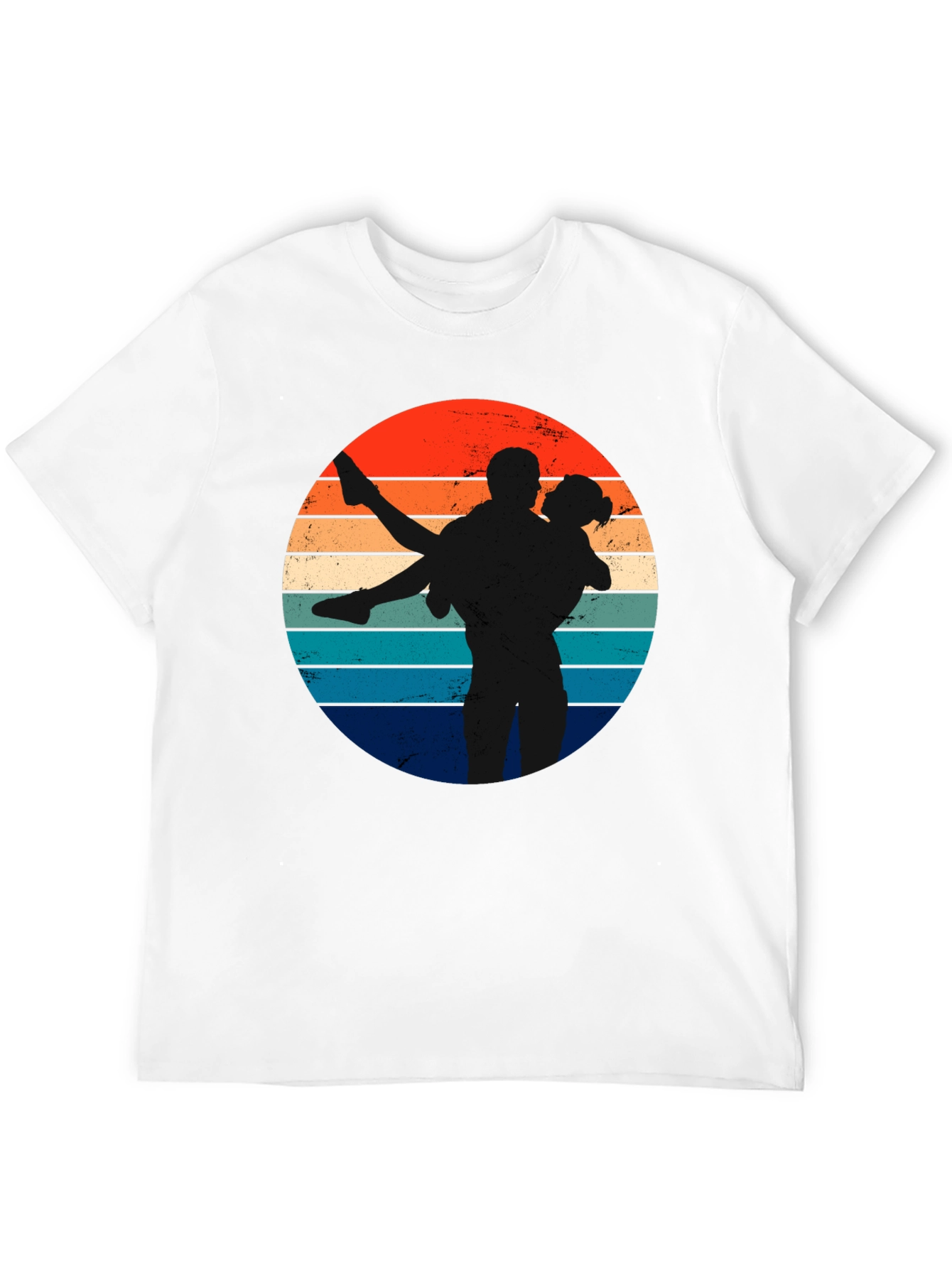 Retro Sunset Silhouette Couple T-Shirt
