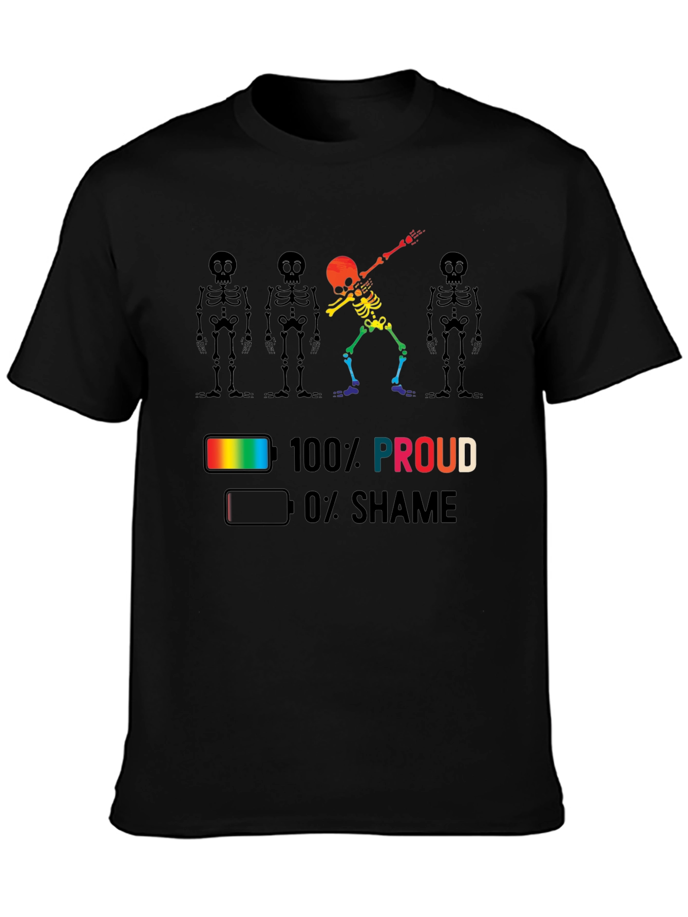 Pride Skeleton T-Shirt: 100% Proud LGBTQ Tee