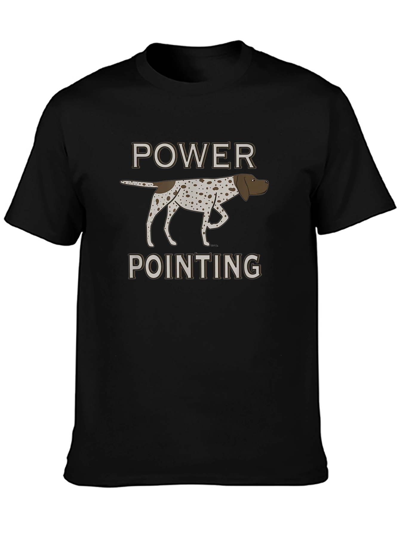 Power Pointing Dog Graphic T-Shirt