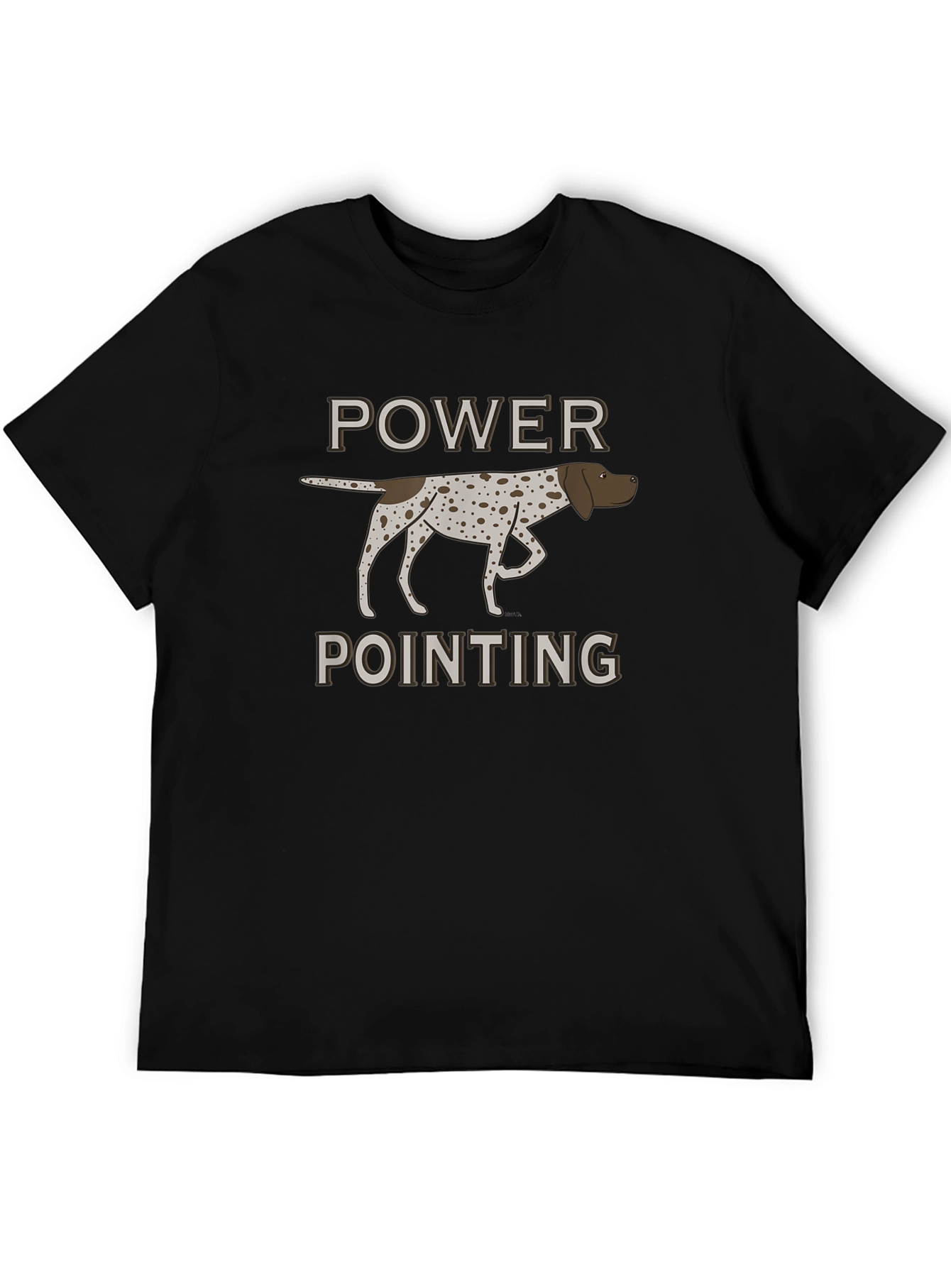 Power Pointing Dog Graphic T-Shirt