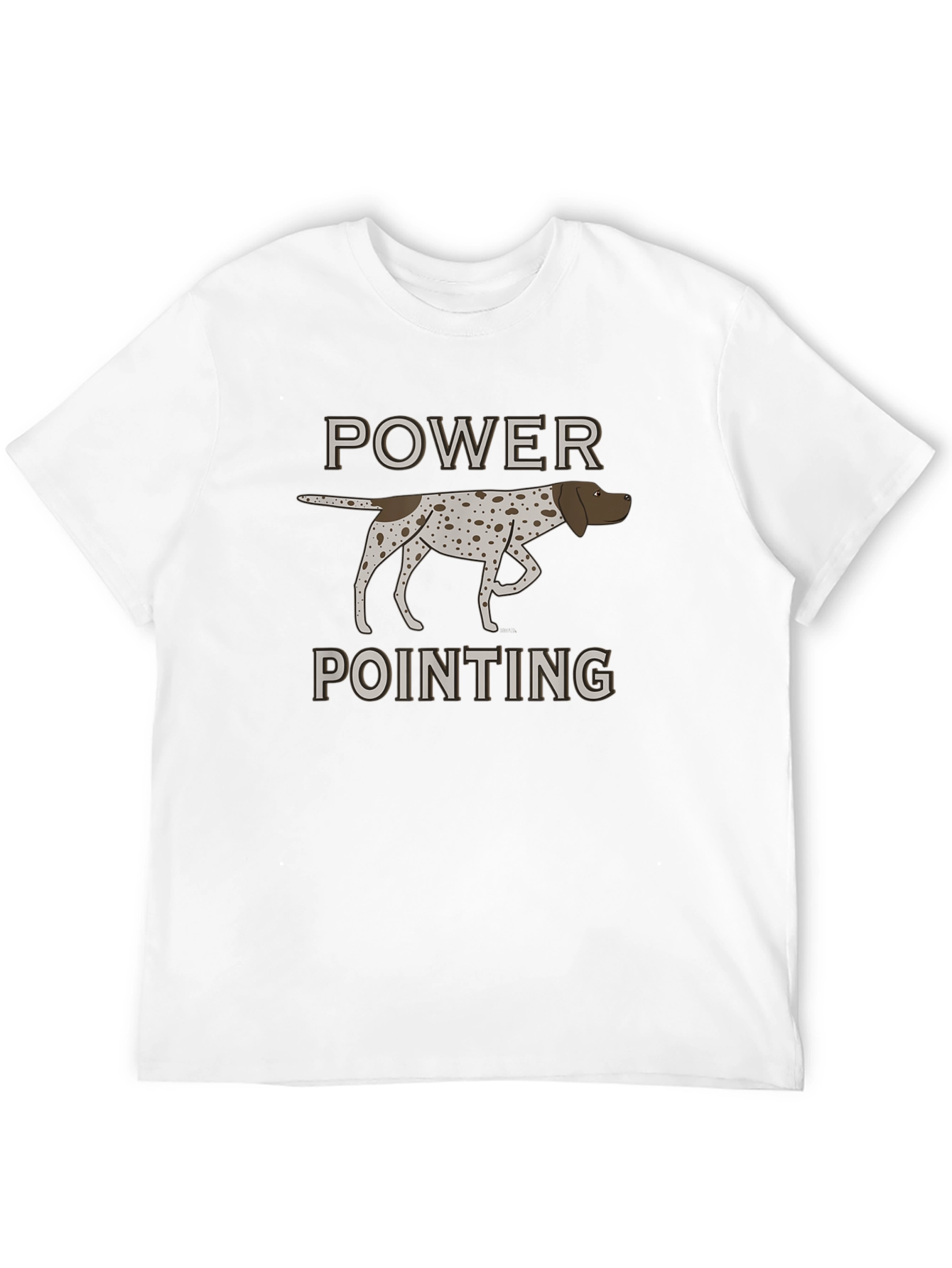 Power Pointing Dog Graphic T-Shirt