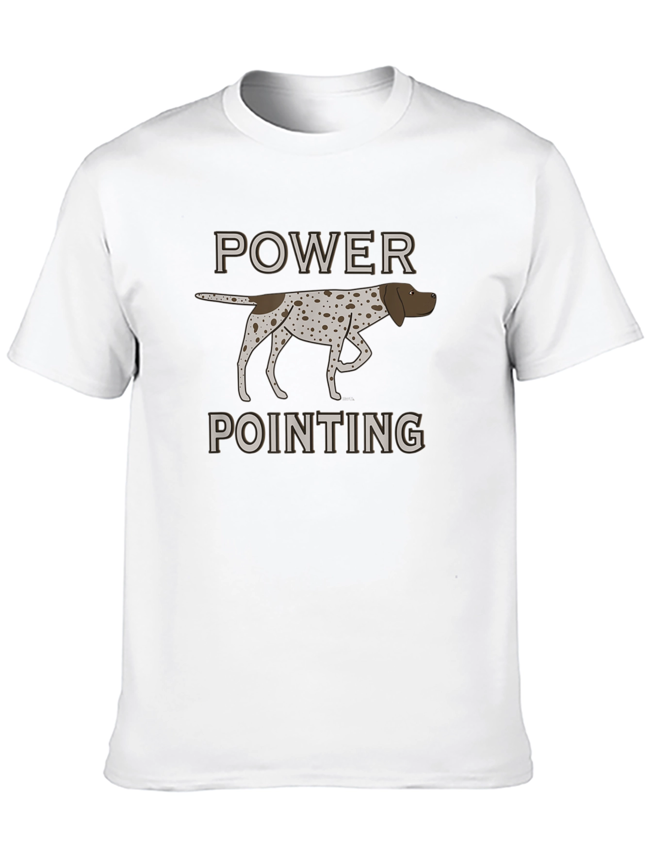 Power Pointing Dog Graphic T-Shirt