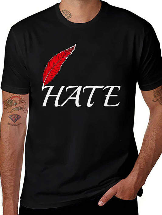 Hate Feather T-Shirt - Edgy Graphic Tee