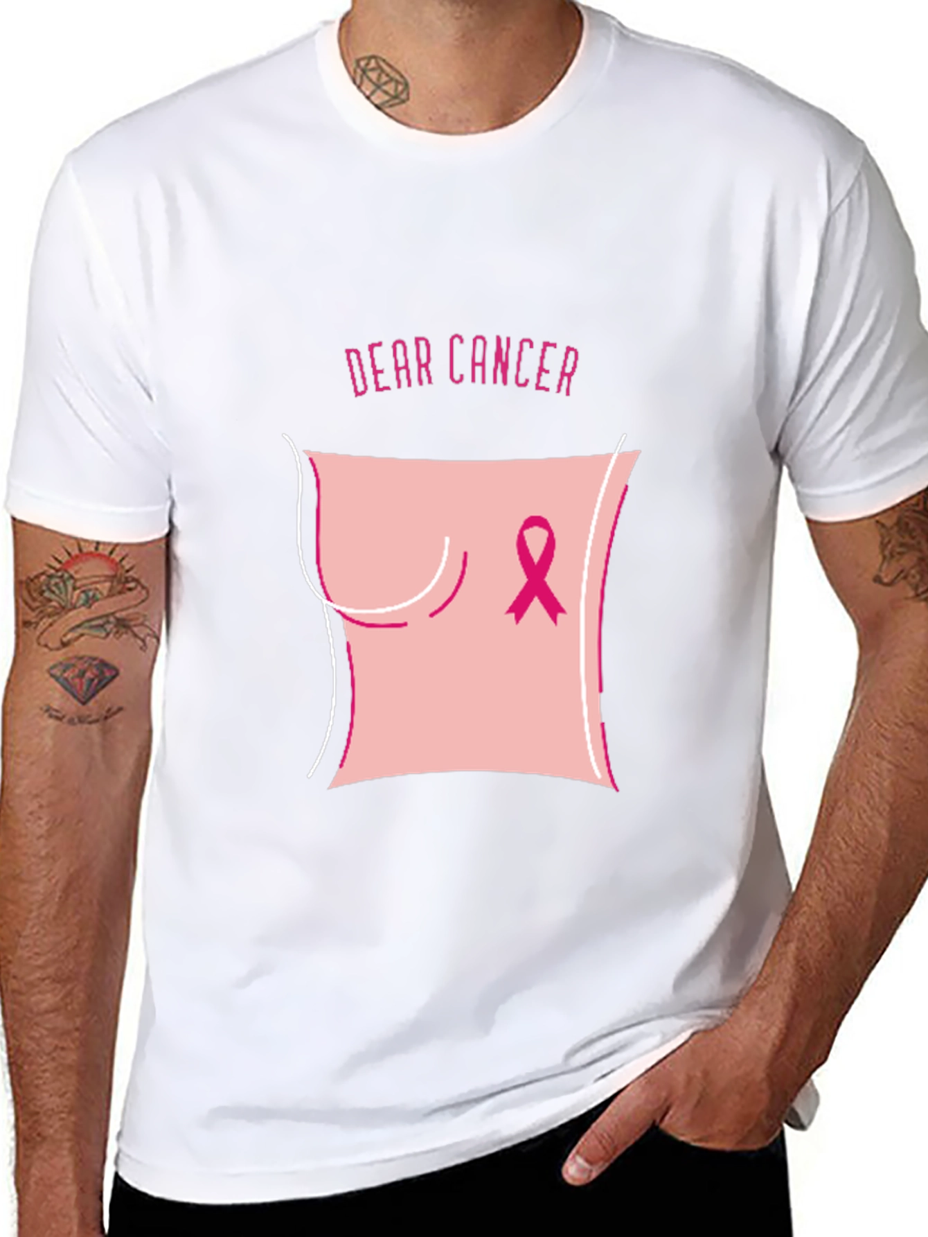 Dear Cancer Awareness Black T-Shirt