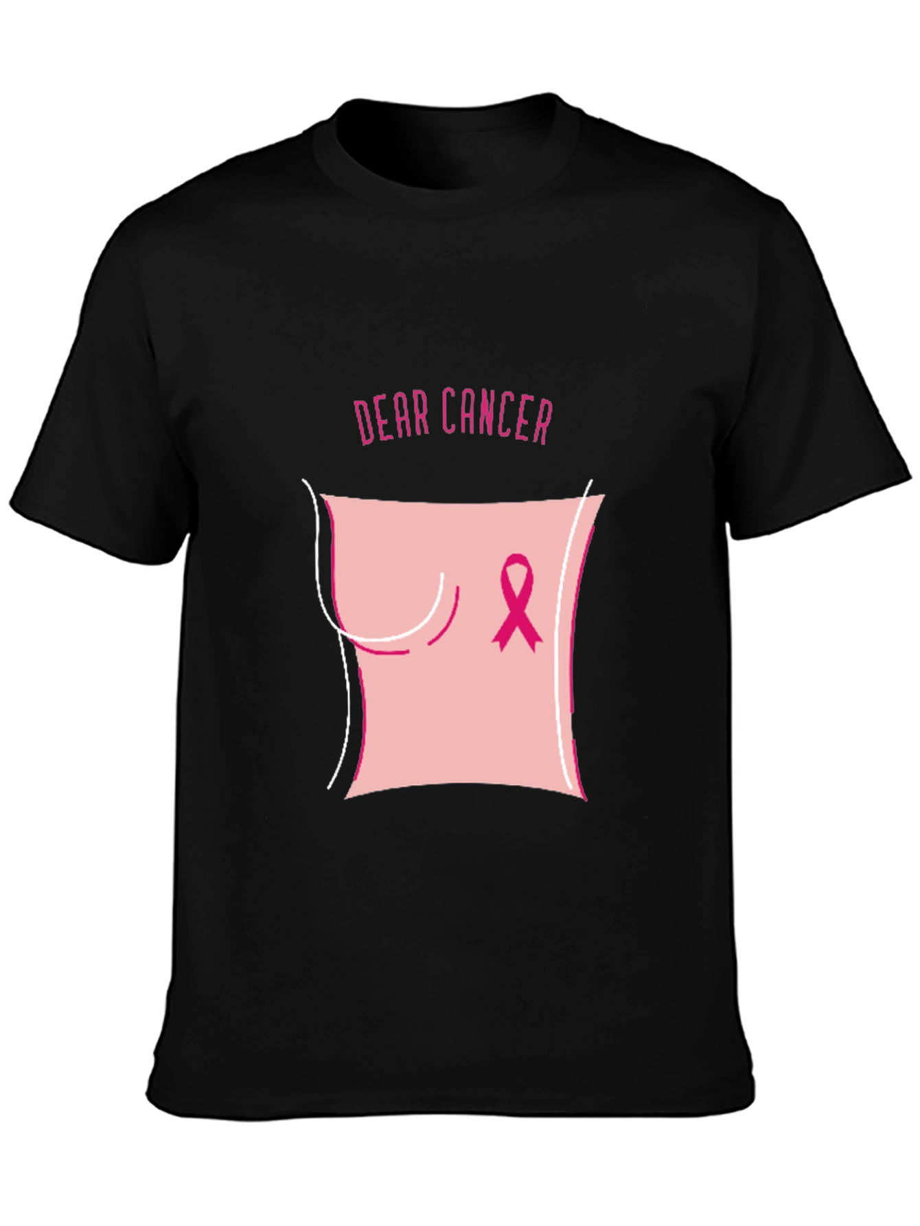Dear Cancer Awareness Black T-Shirt