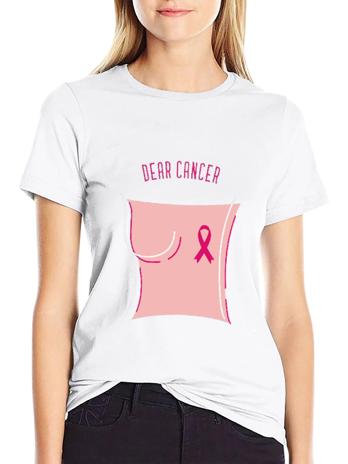 Dear Cancer Awareness Black T-Shirt