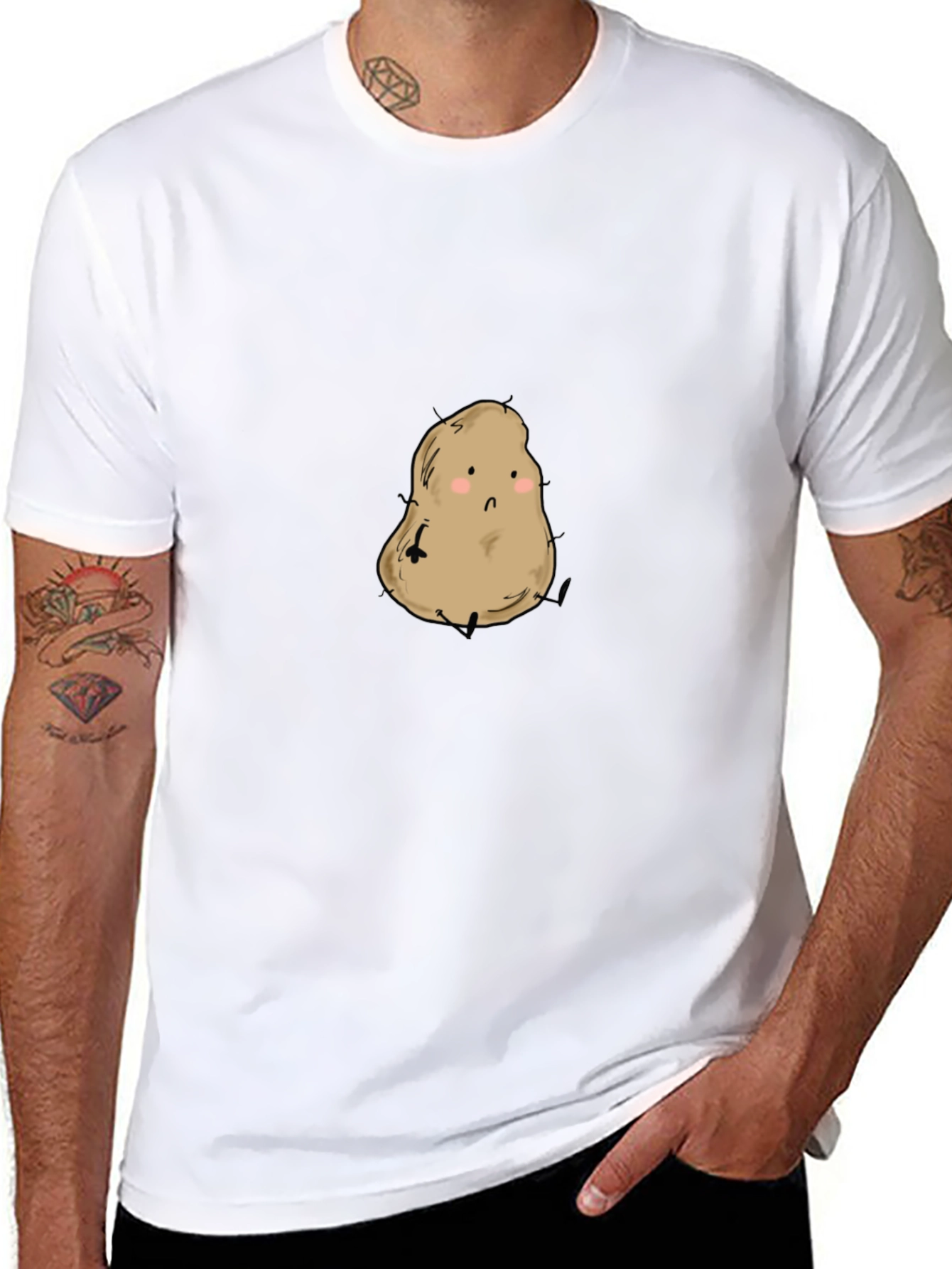 Cute Potato Graphic Tee - Unisex Black Shirt