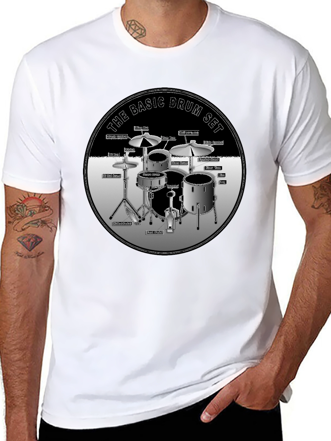 Basic Drum Set T-Shirt - Musician Gift