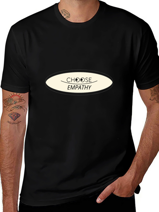 Choose Empathy Graphic Tee - Black Cotton Comfort