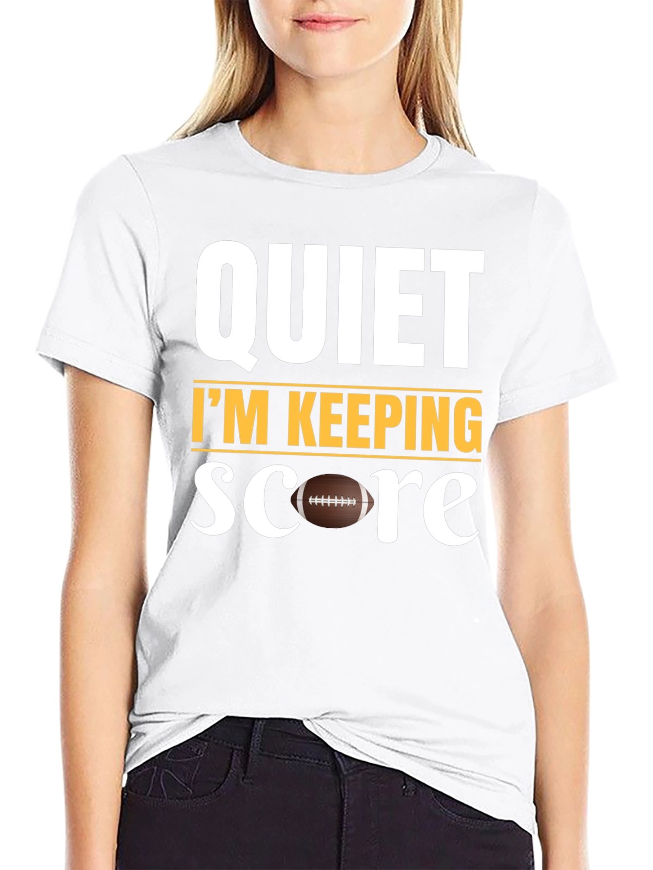 Quiet Im Keeping Score Football T-Shirt