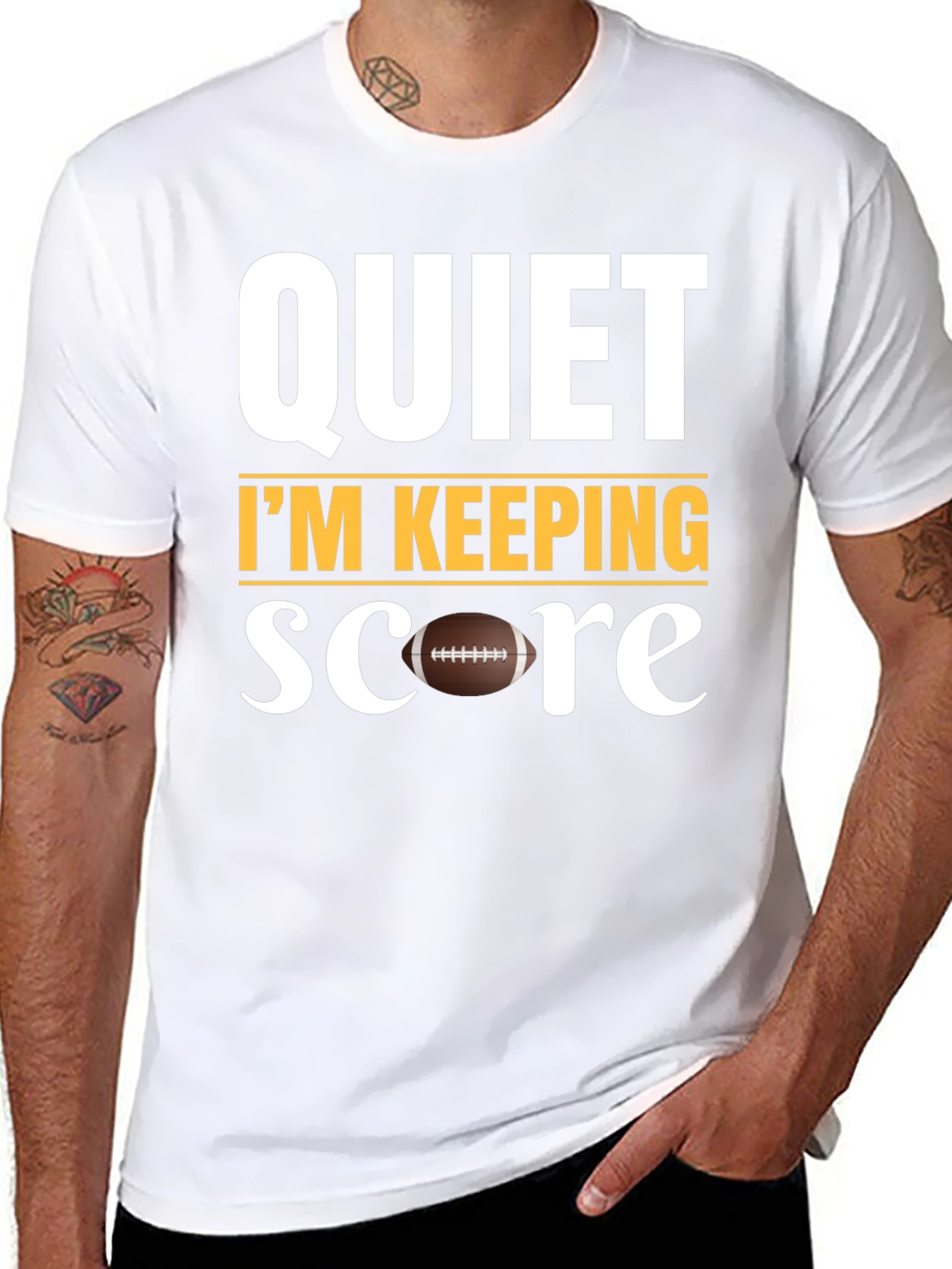 Quiet Im Keeping Score Football T-Shirt