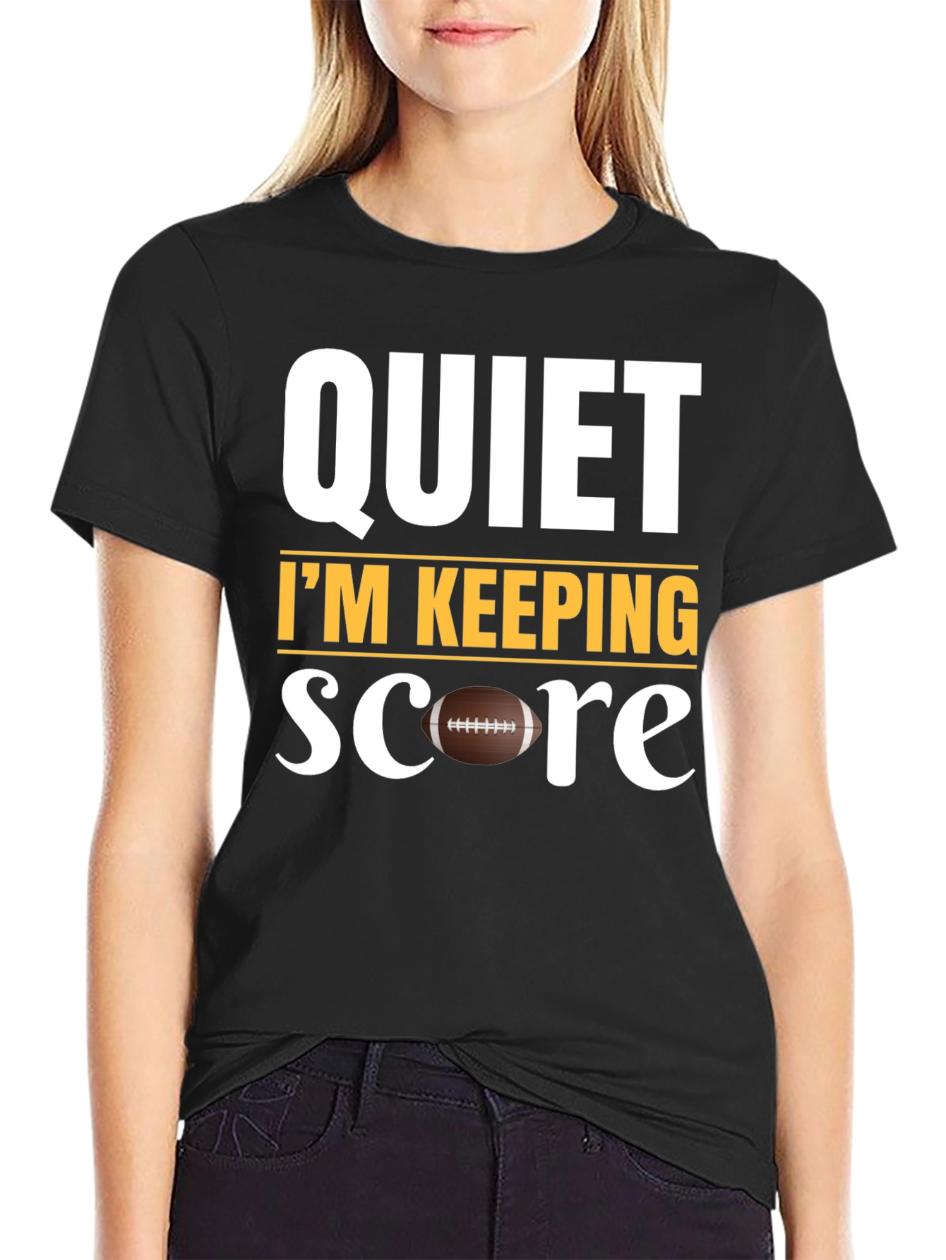 Quiet Im Keeping Score Football T-Shirt