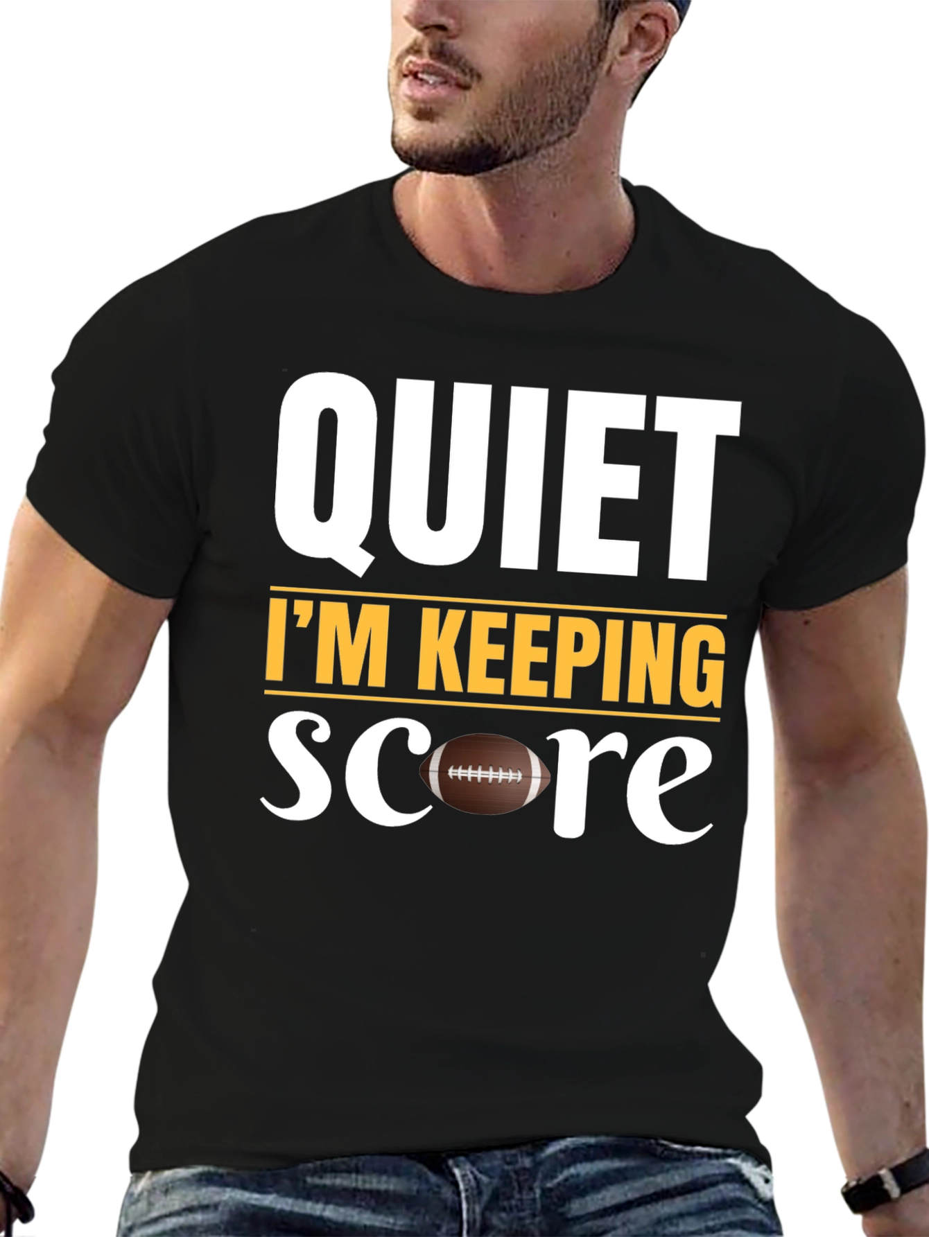 Quiet Im Keeping Score Football T-Shirt