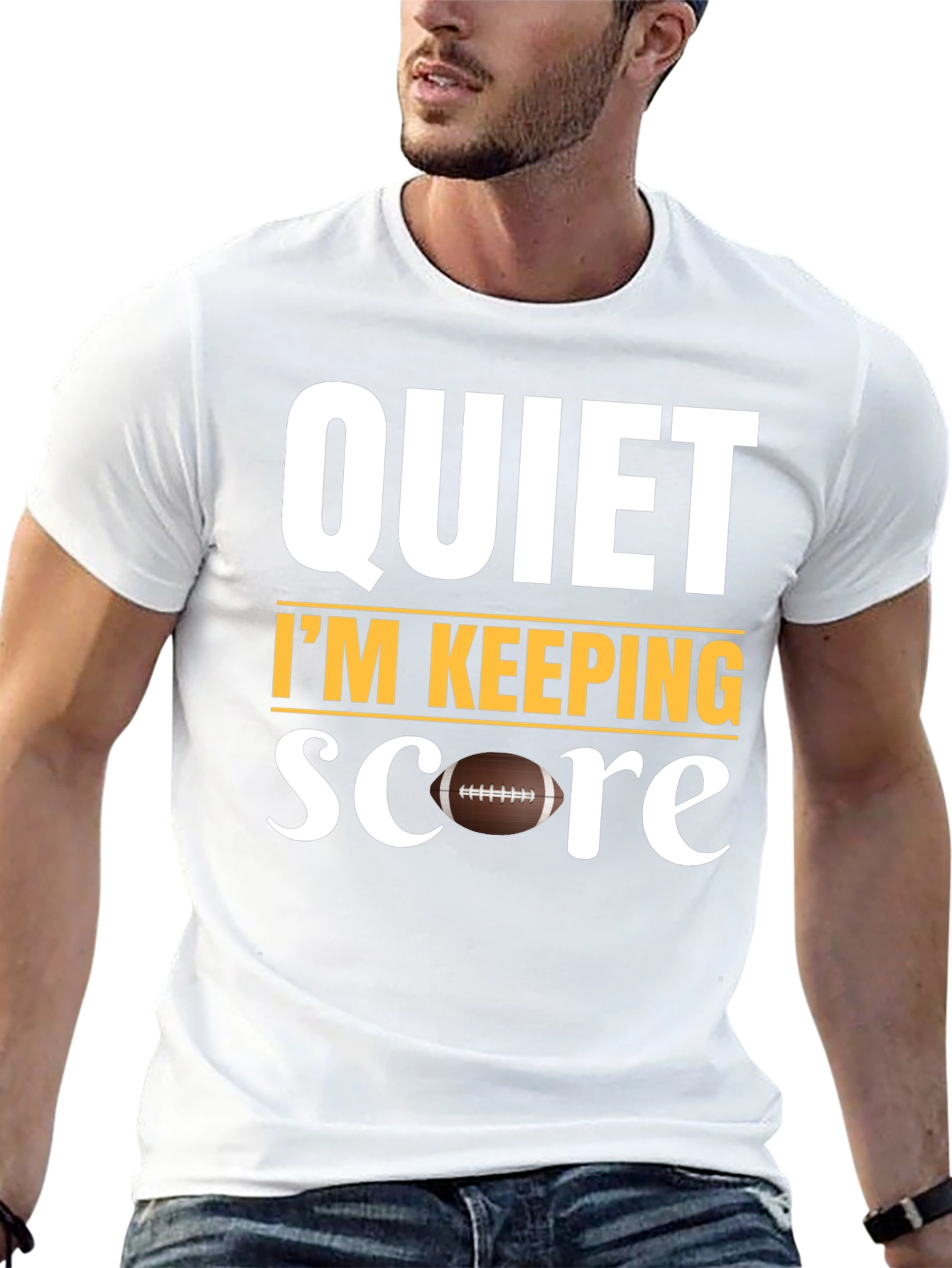 Quiet Im Keeping Score Football T-Shirt