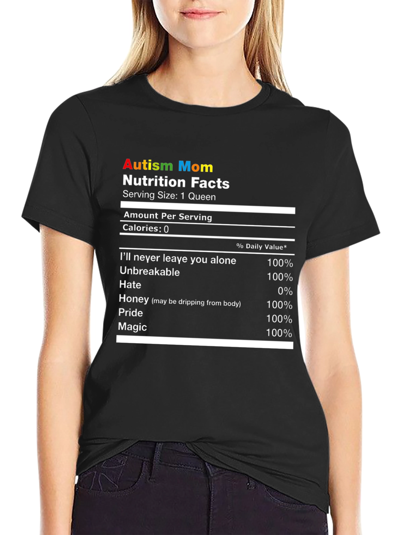 Autism Mom Nutrition Facts T-Shirt