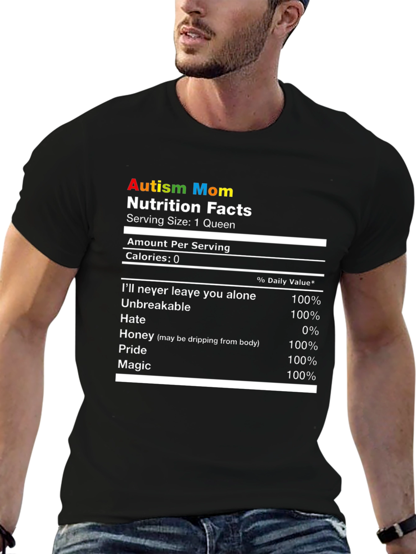 Autism Mom Nutrition Facts T-Shirt