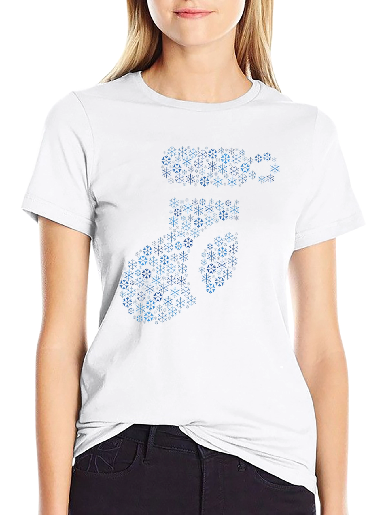 Snowflake Number 7 Graphic T-Shirt - Black