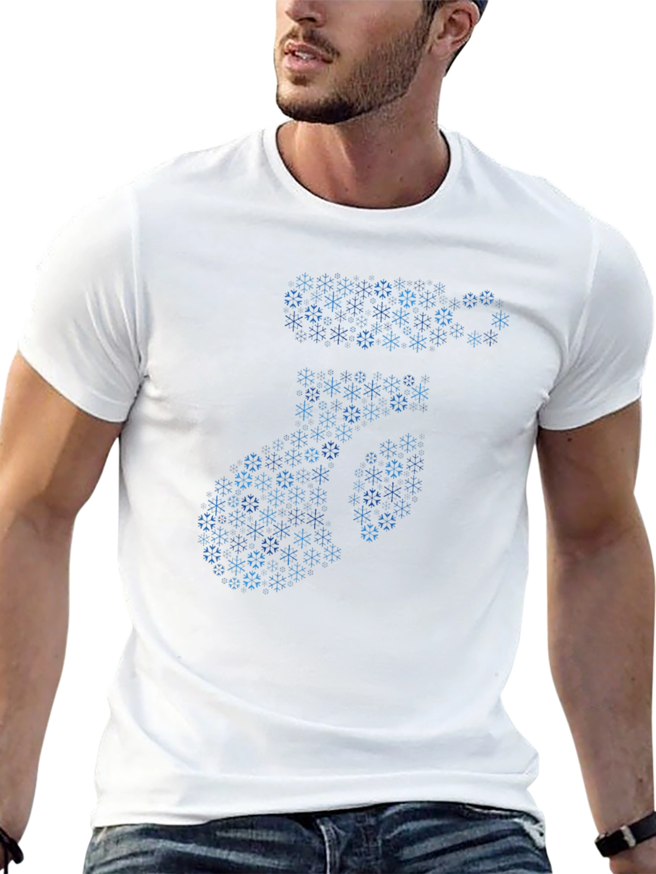 Snowflake Number 7 Graphic T-Shirt - Black