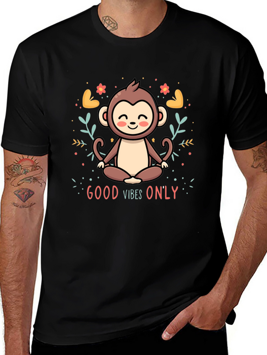 Good Vibes Only Monkey Meditation T-Shirt
