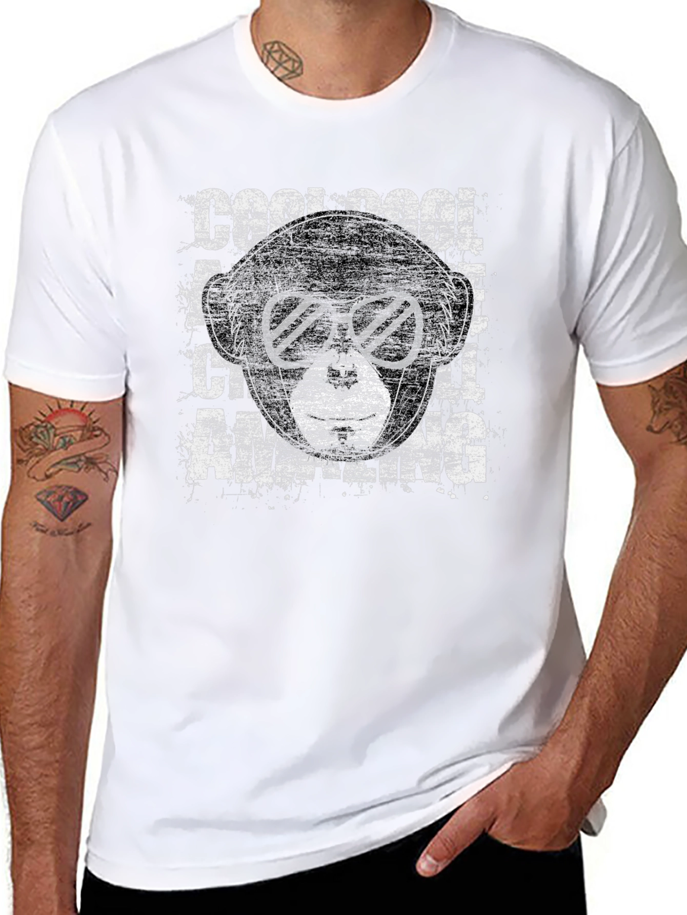 Cool Monkey Graphic Tee - Mens Black T-Shirt