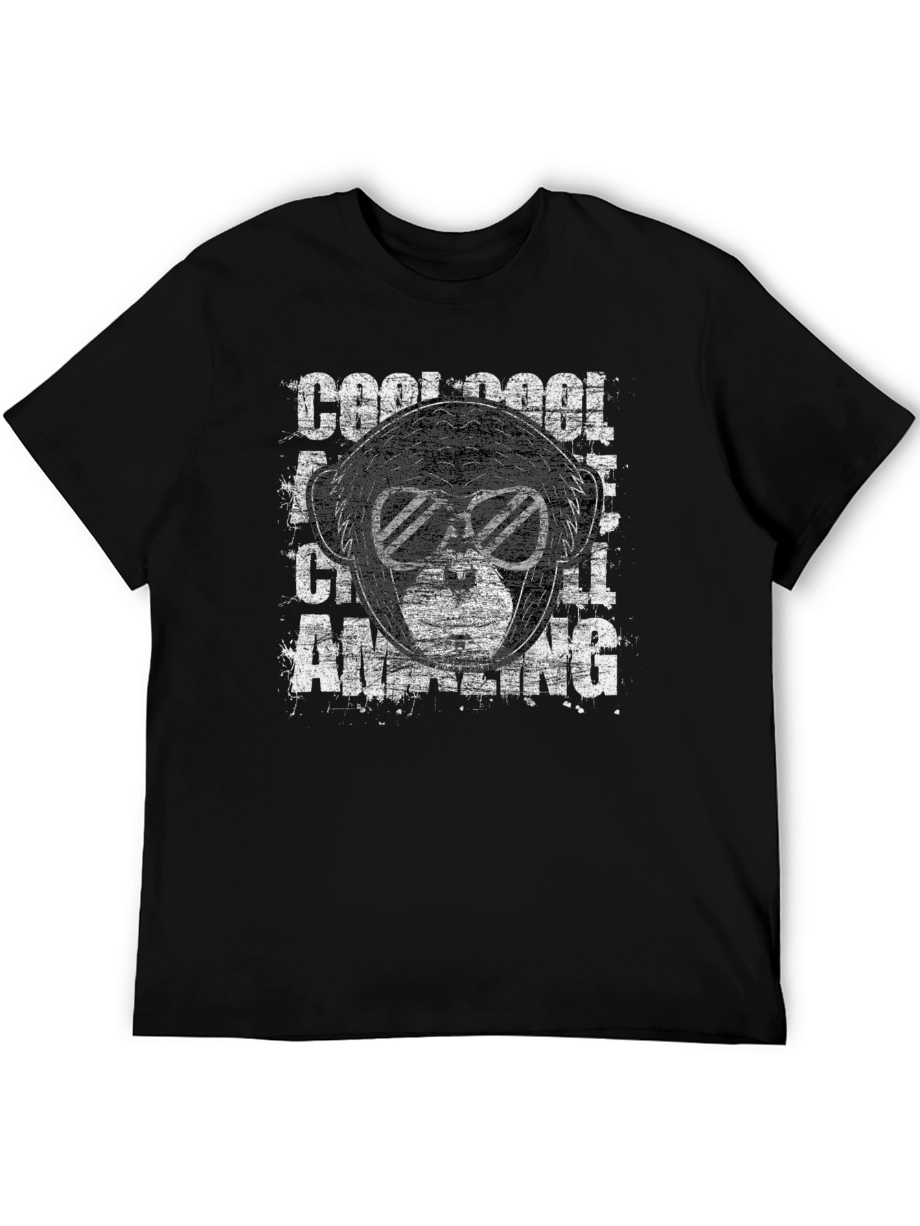 Cool Monkey Graphic Tee - Mens Black T-Shirt