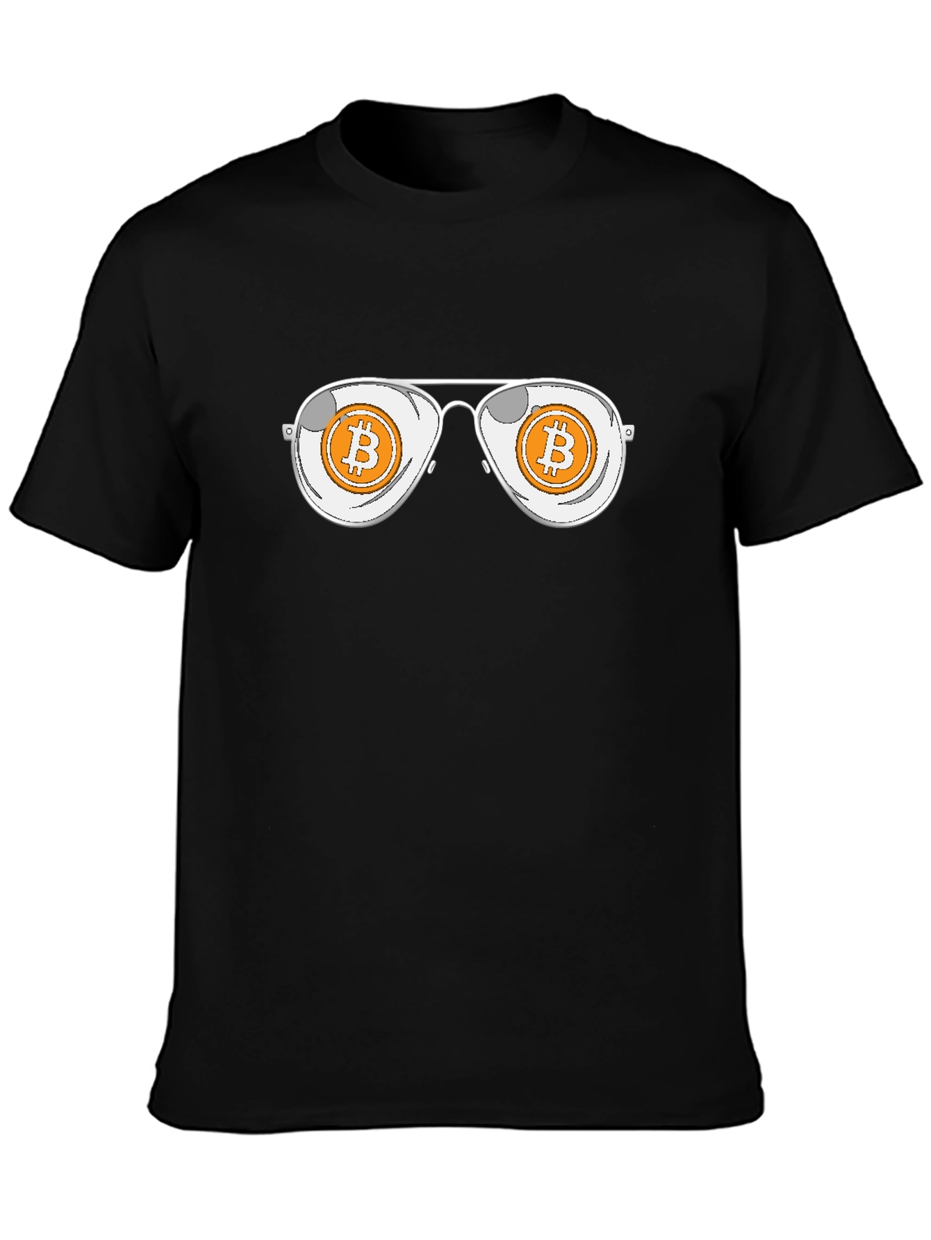 Bitcoin Aviator Sunglasses T-Shirt - Crypto Style