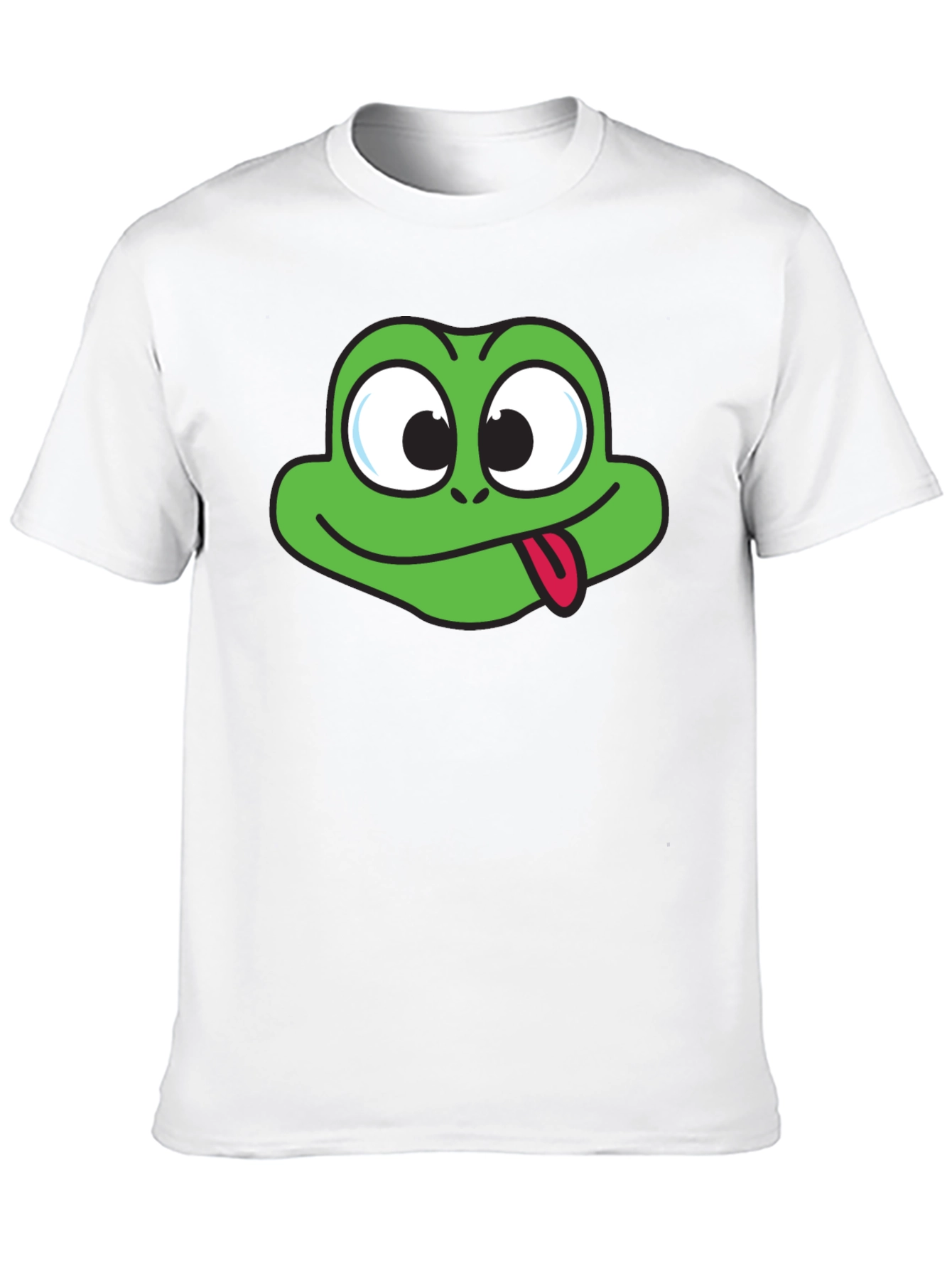 Funny Frog Face Graphic Black T-Shirt
