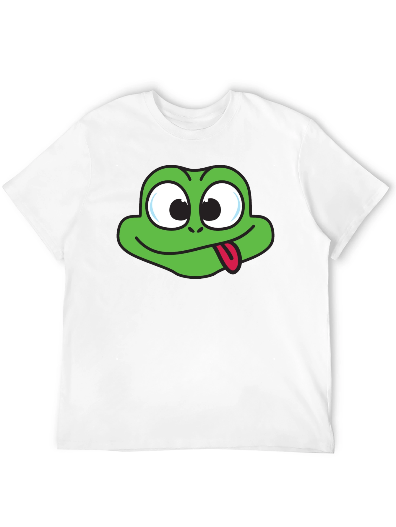 Funny Frog Face Graphic Black T-Shirt