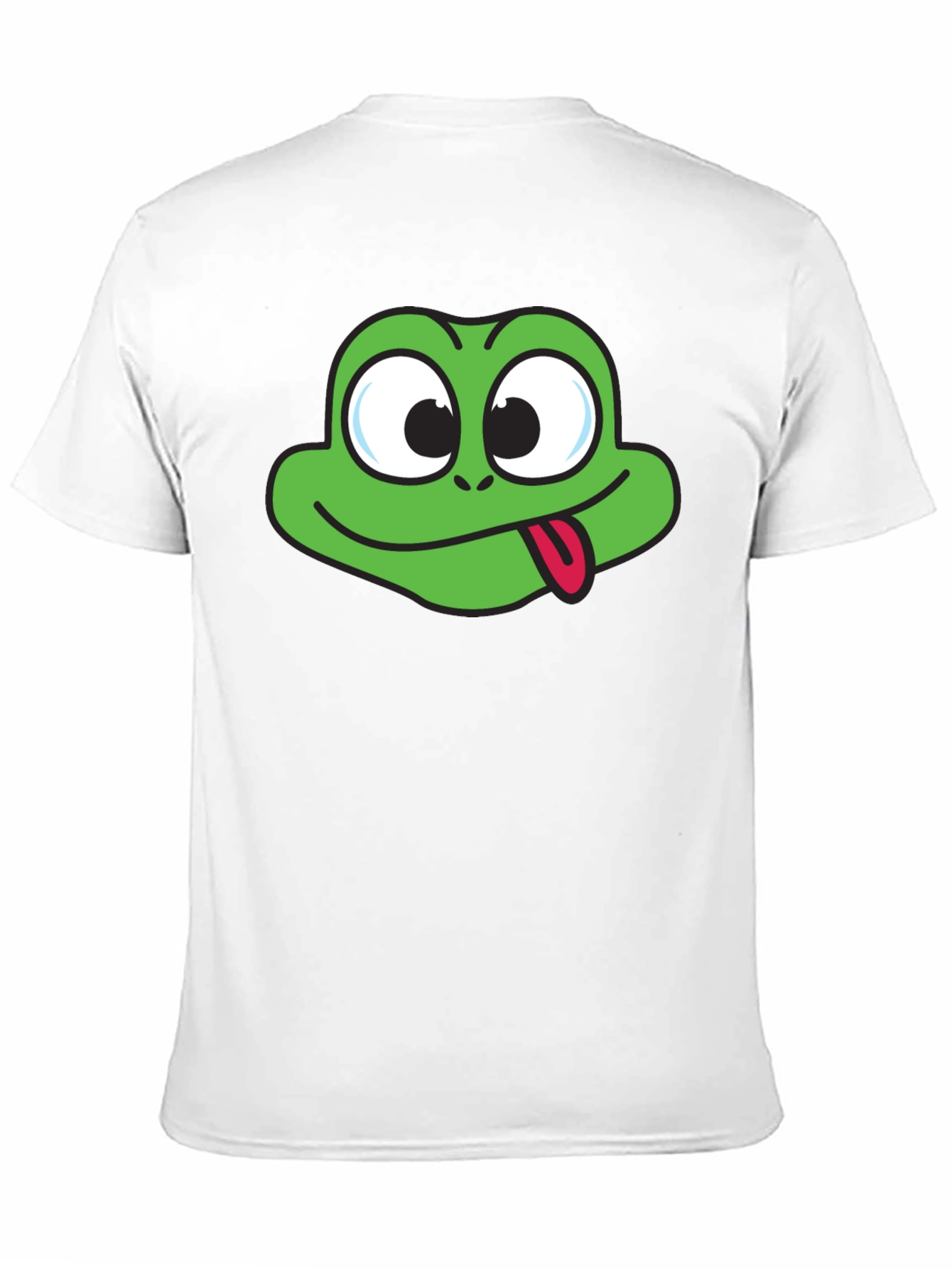 Funny Frog Face Graphic Black T-Shirt
