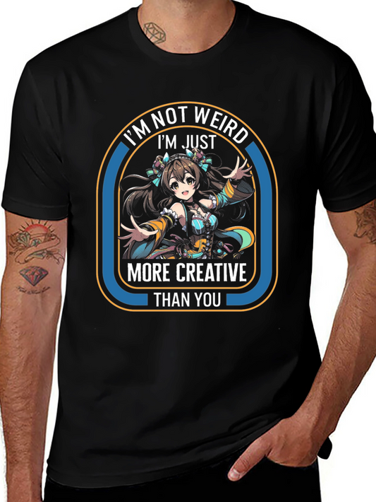 Creative Anime Girl T-Shirt - Unisex Black Tee