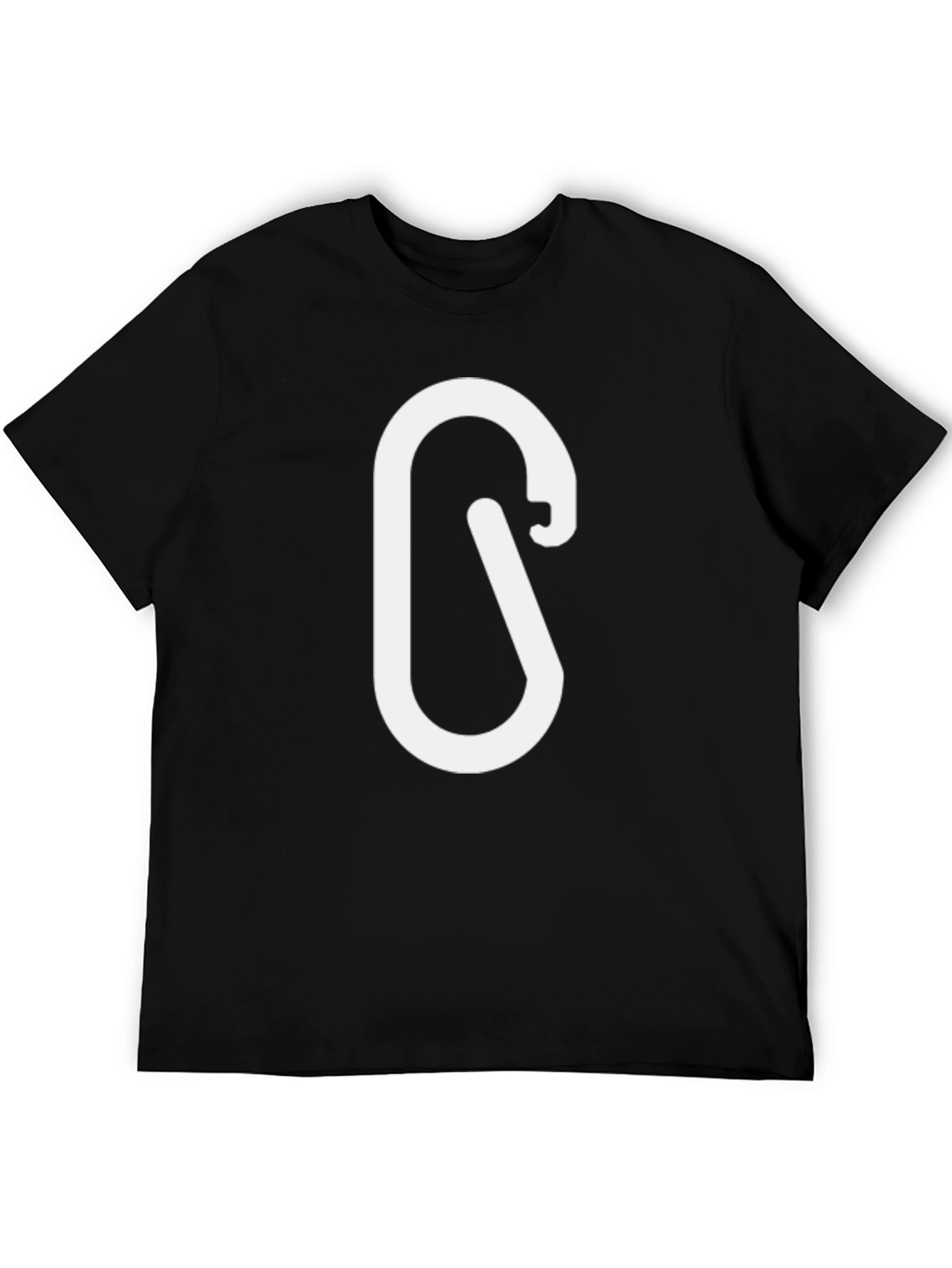 Black T-Shirt with White Carabiner Design