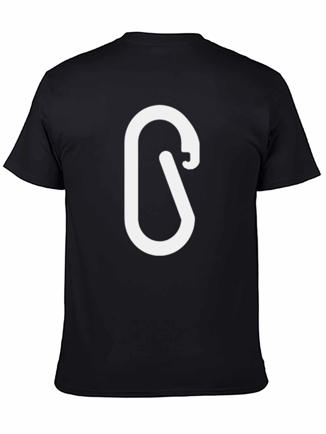 Black T-Shirt with White Carabiner Design