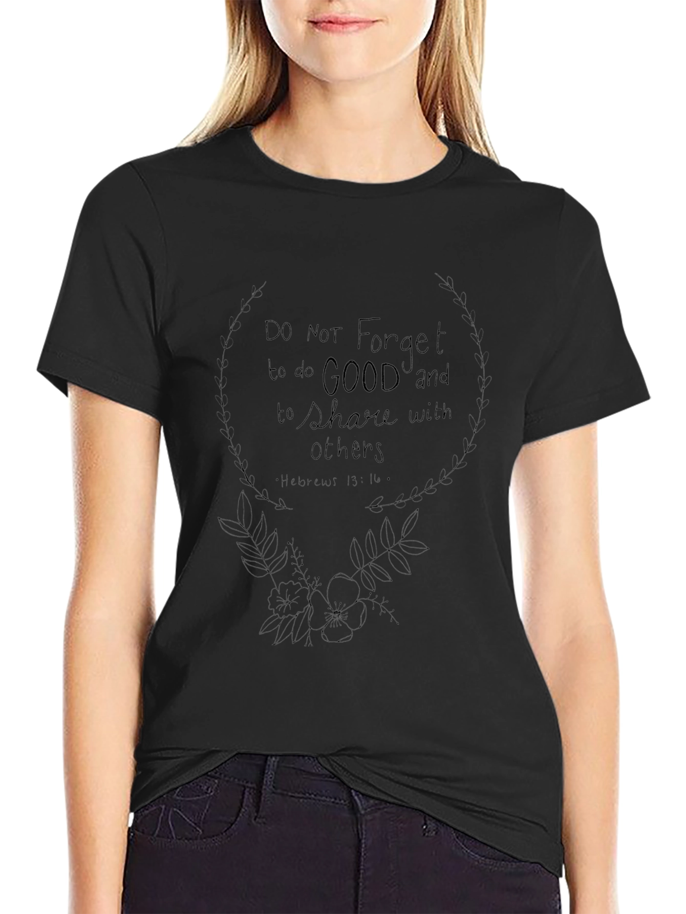Mens Black Graphic Tee: Do Good Share