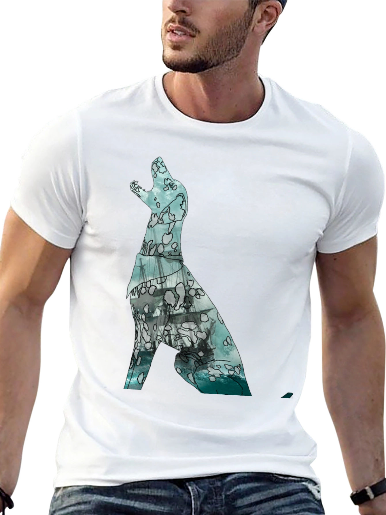 Ocean Dog Graphic Tee - Modern Print